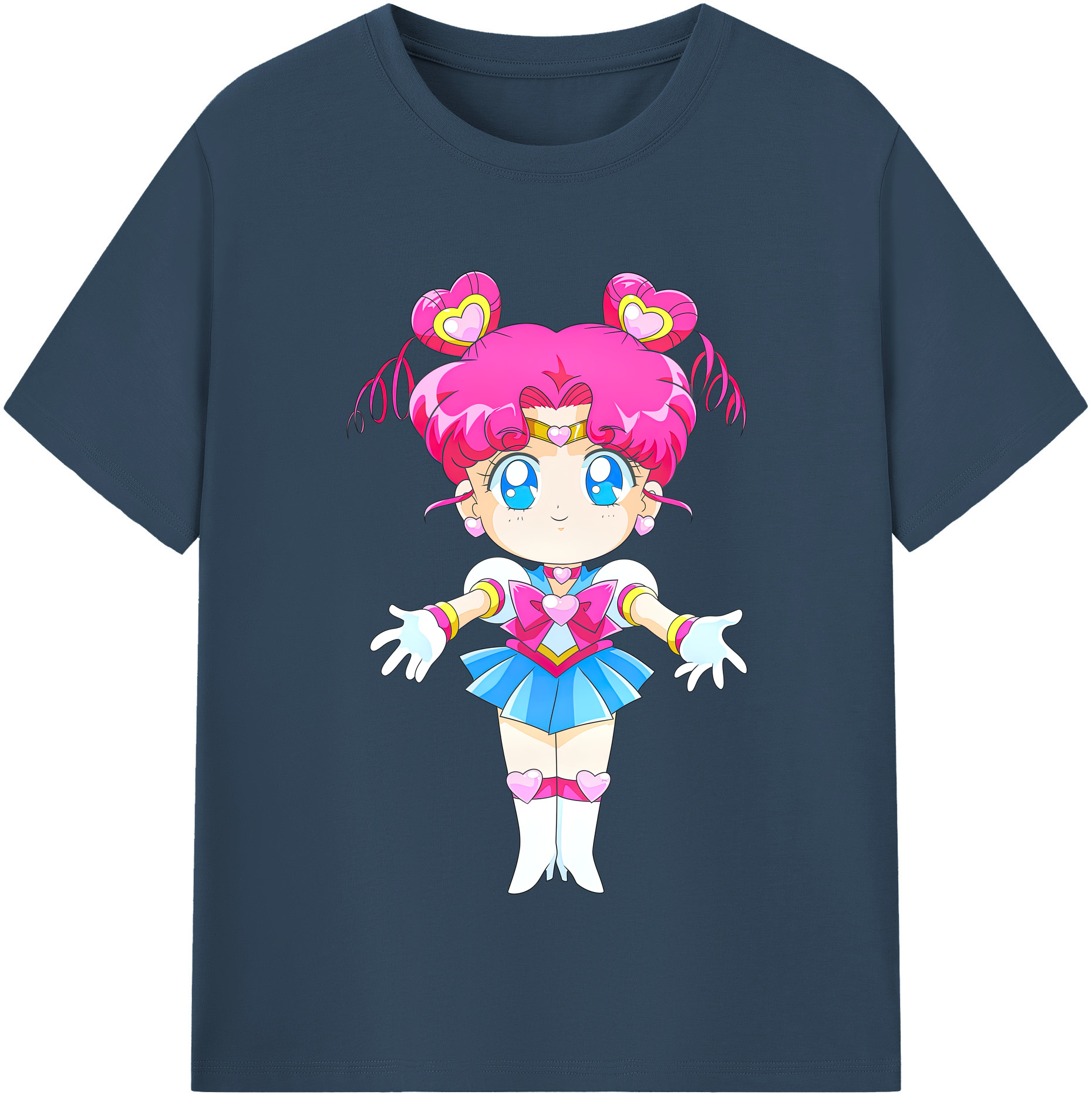 （画像用） 美少女戦士セーラームーン ちびうさ Sailor Moon Chibiusa Tsukino Usagi Small Lady Serenity レディースカジュアルプリントTシャツ（綿100％）