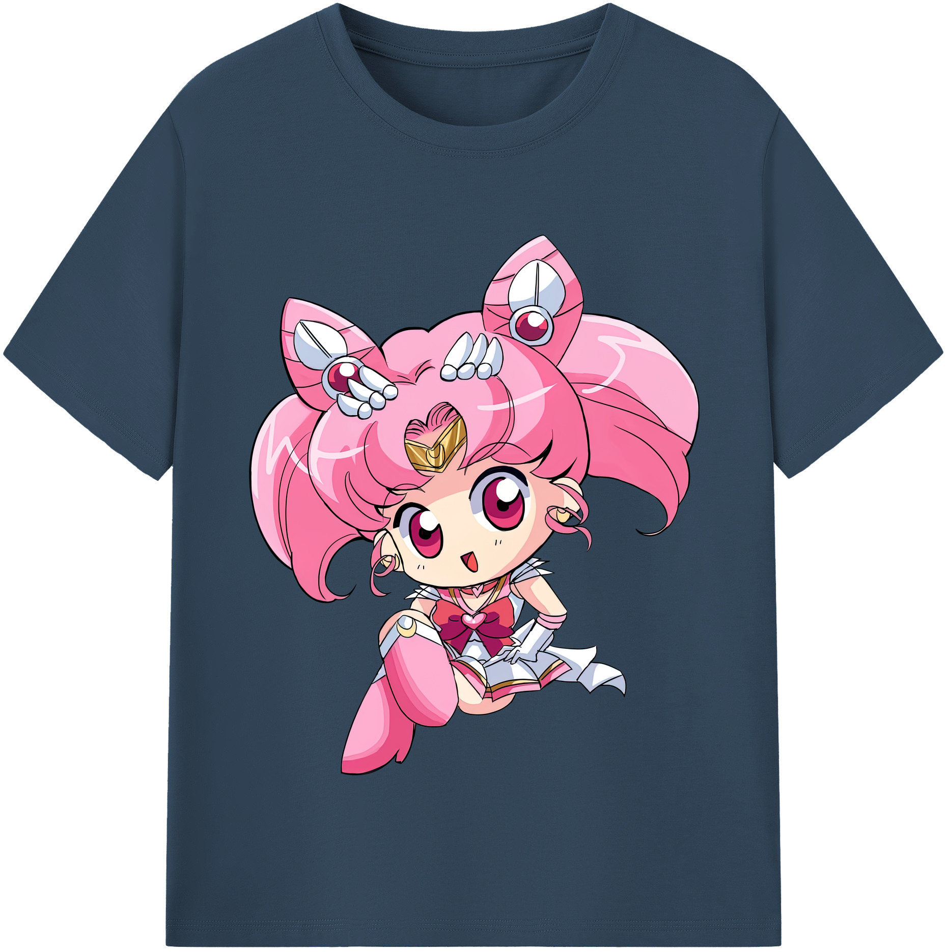 （画像用） 美少女戦士セーラームーン ちびうさ Sailor Moon Chibiusa Tsukino Usagi Small Lady Serenity レディースカジュアルプリントTシャツ（綿100％）
