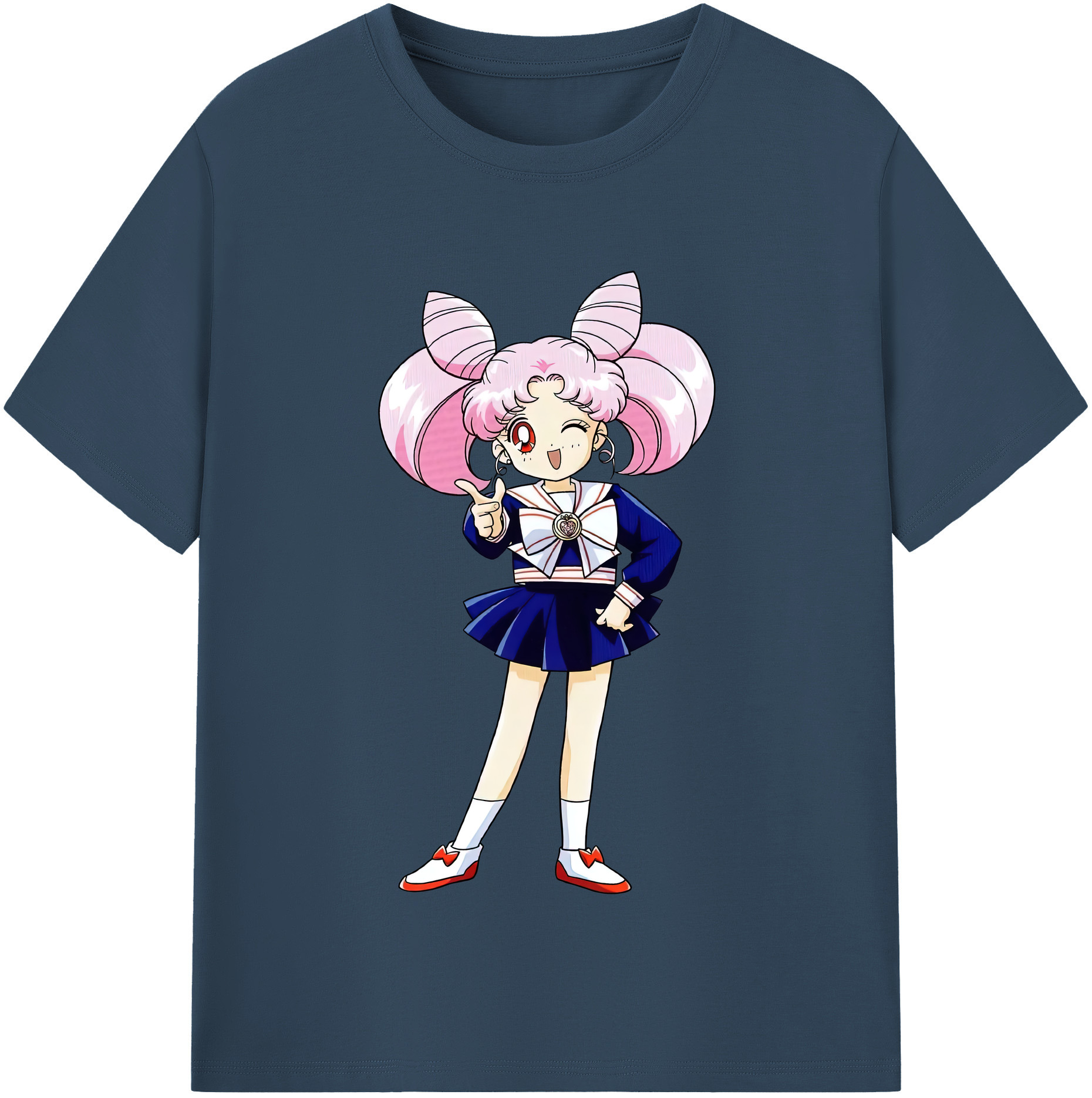 （画像用） 美少女戦士セーラームーン ちびうさ Sailor Moon Chibiusa Tsukino Usagi Small Lady Serenity レディースカジュアルプリントTシャツ（綿100％）