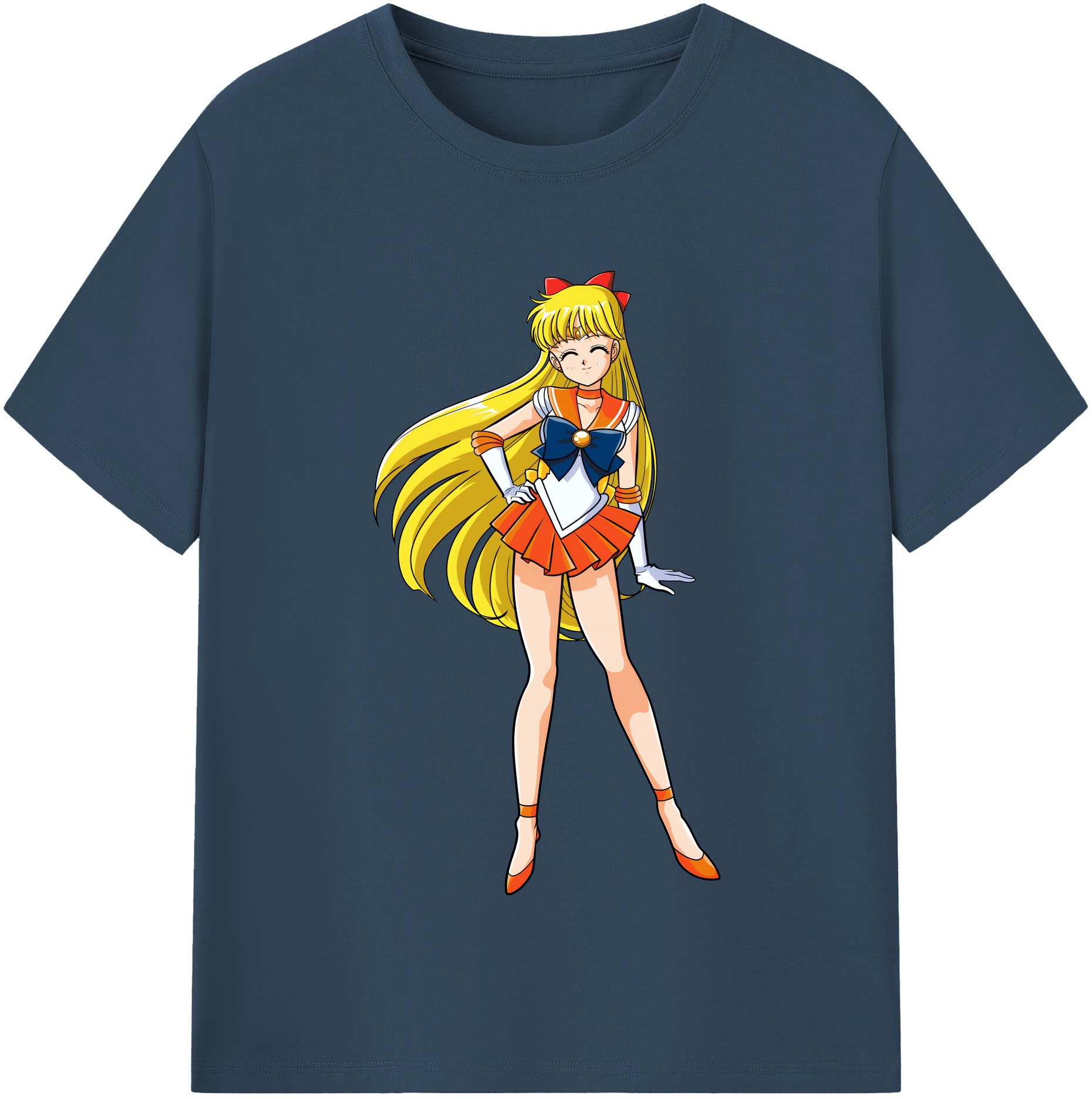 （画像用） 美少女戦士セーラームーン 愛野 美奈子 あいの みなこ Sailor Moon Aino Minako レディースカジュアルプリントTシャツ（綿100％）