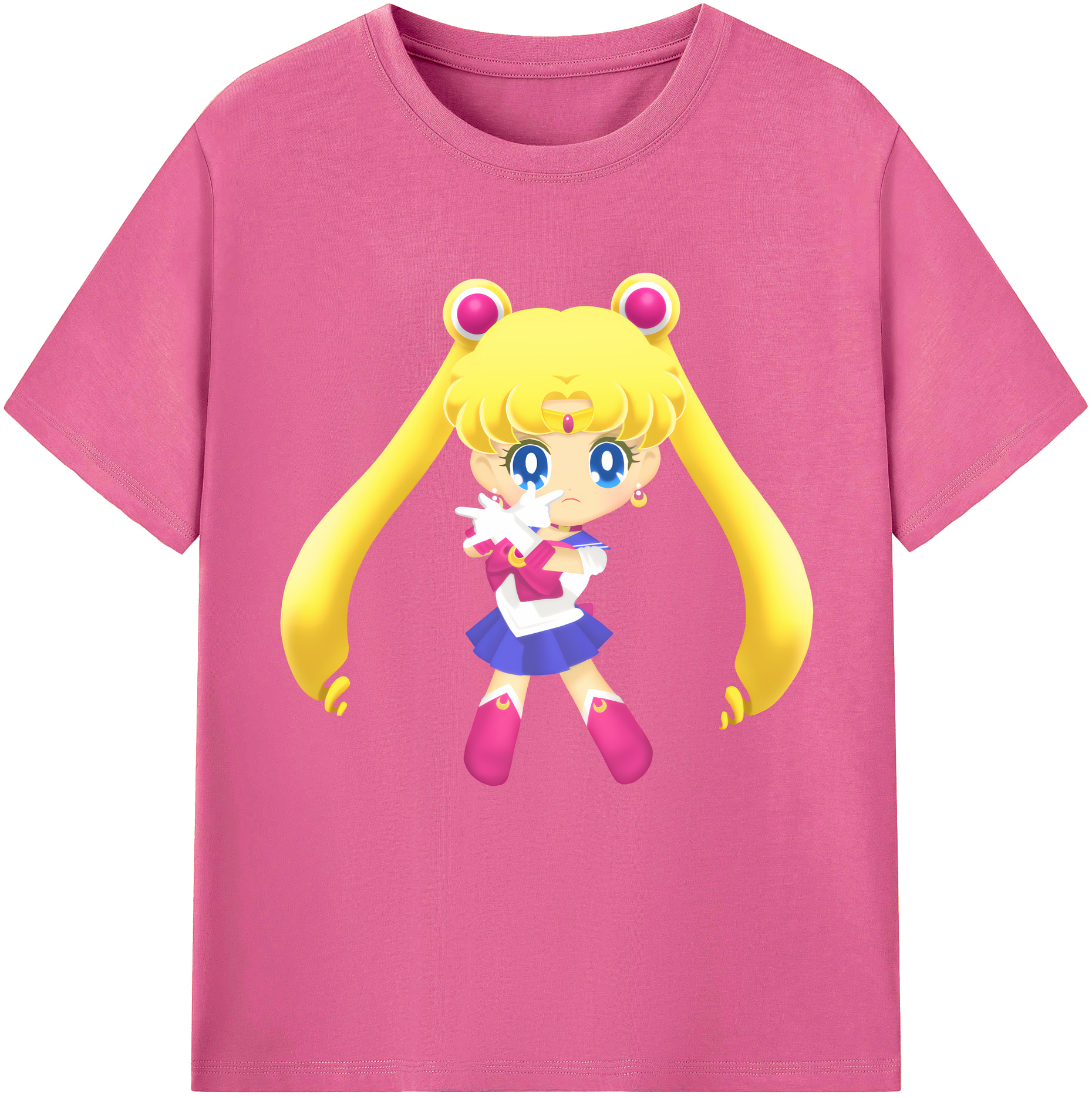 （画像用） 美少女戦士セーラームーン 月野 うさぎ つきの うさぎ Sailor Moon Tsukino Usagi レディースカジュアルプリントTシャツ（綿100％）