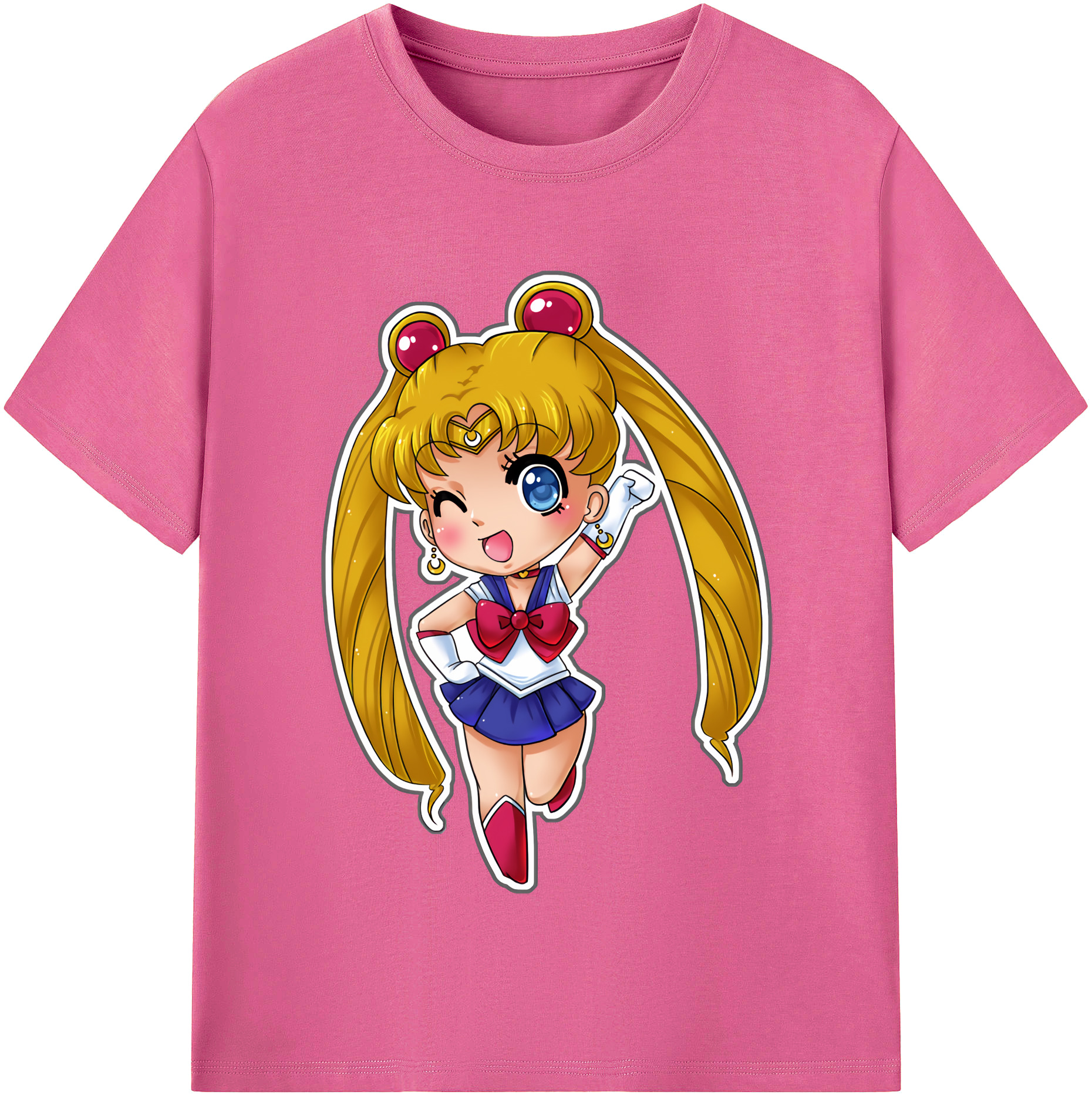 （画像用） 美少女戦士セーラームーン 月野 うさぎ つきの うさぎ Sailor Moon Tsukino Usagi レディースカジュアルプリントTシャツ（綿100％）