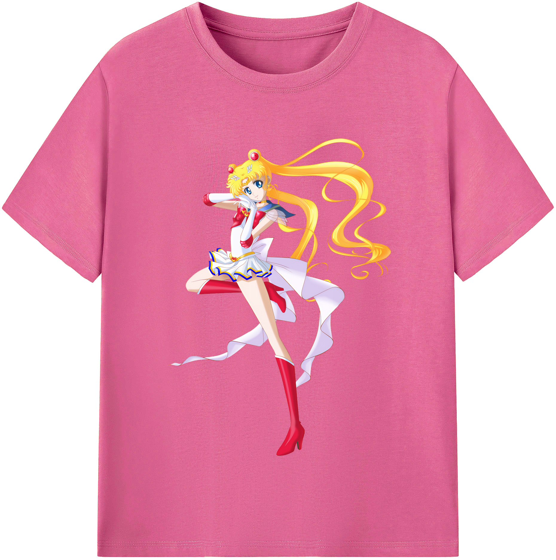 （画像用） 美少女戦士セーラームーン 月野 うさぎ つきの うさぎ Sailor Moon Tsukino Usagi レディースカジュアルプリントTシャツ（綿100％）