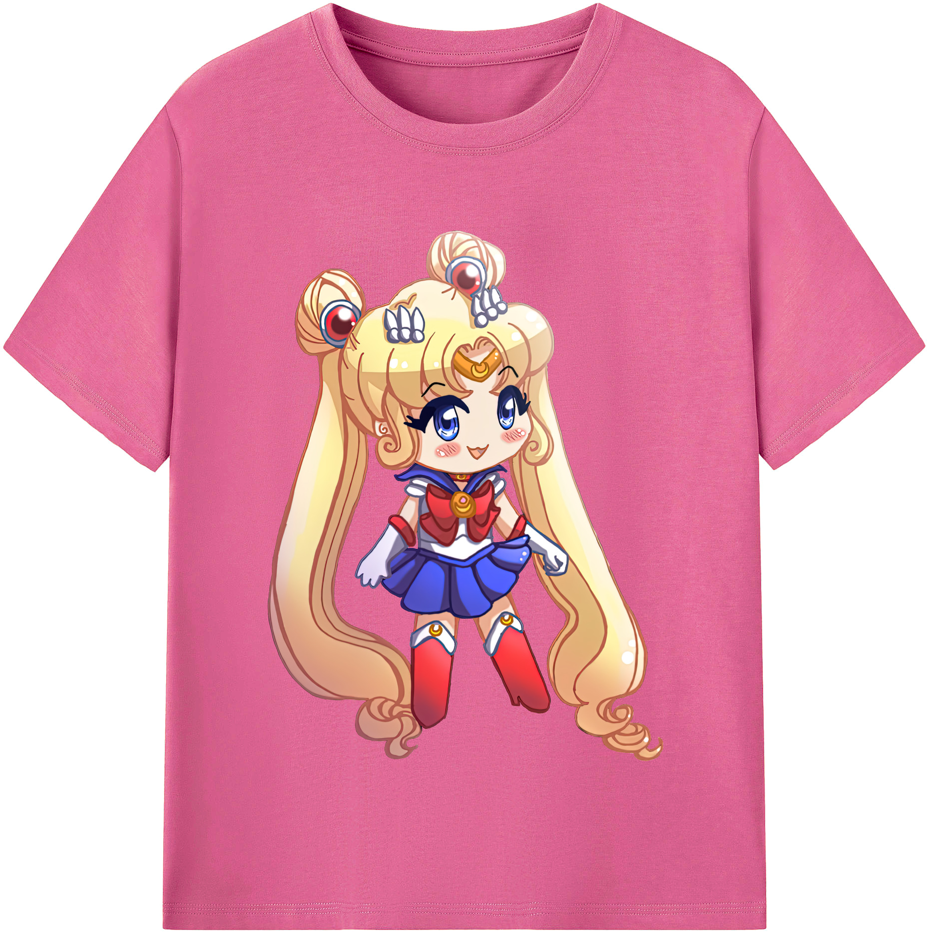 （画像用） 美少女戦士セーラームーン 月野 うさぎ つきの うさぎ Sailor Moon Tsukino Usagi レディースカジュアルプリントTシャツ（綿100％）