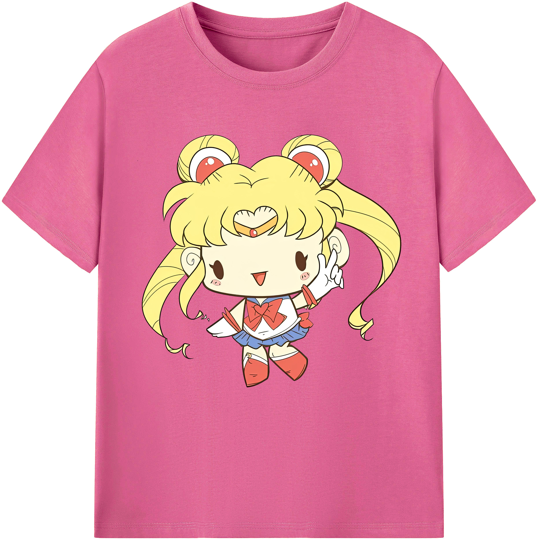（画像用） 美少女戦士セーラームーン 月野 うさぎ つきの うさぎ Sailor Moon Tsukino Usagi レディースカジュアルプリントTシャツ（綿100％）