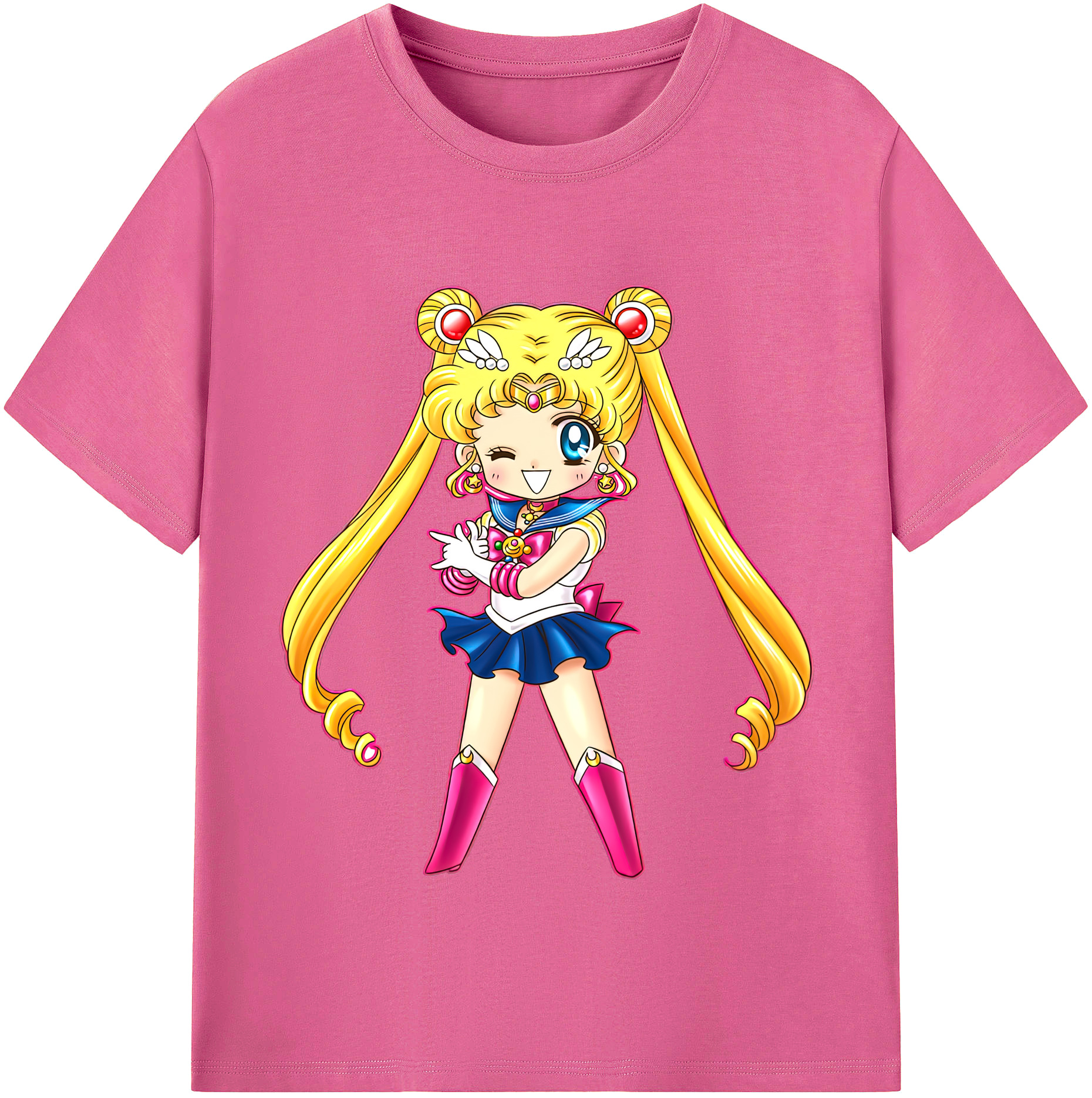 （画像用） 美少女戦士セーラームーン 月野 うさぎ つきの うさぎ Sailor Moon Tsukino Usagi レディースカジュアルプリントTシャツ（綿100％）
