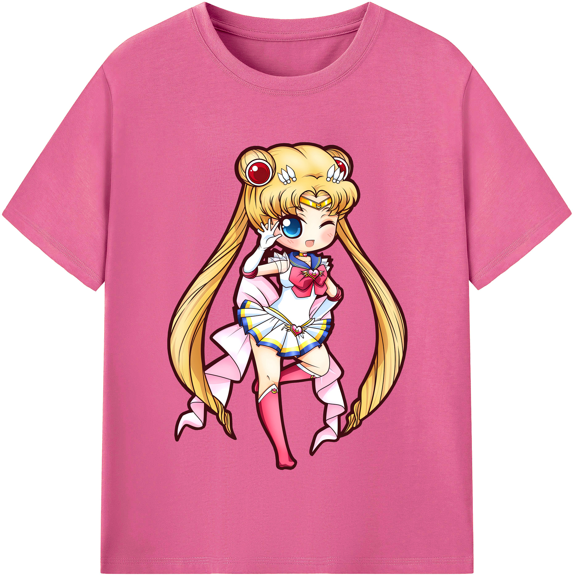 （画像用） 美少女戦士セーラームーン 月野 うさぎ つきの うさぎ Sailor Moon Tsukino Usagi レディースカジュアルプリントTシャツ（綿100％）