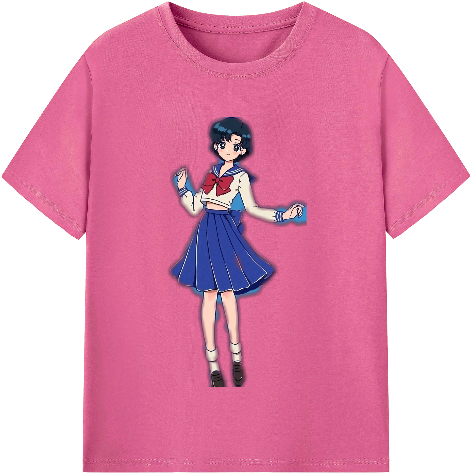 （画像用） 美少女戦士セーラームーン 水野 亜美 みずの あみ Sailor Moon Mizuno Ami レディースカジュアルプリントTシャツ（綿100％）