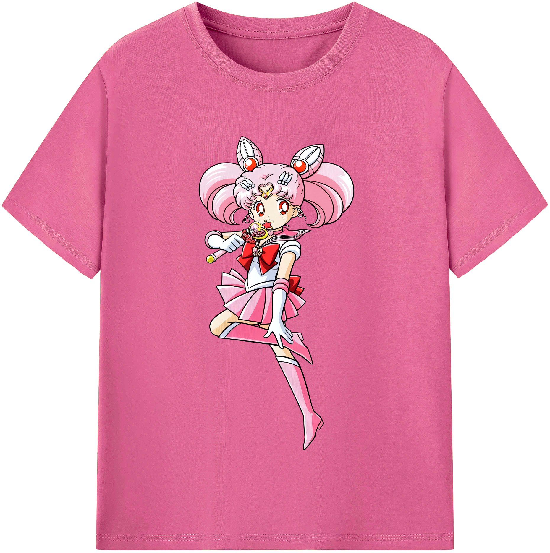 （画像用） 美少女戦士セーラームーン ちびうさ Sailor Moon Chibiusa Tsukino Usagi Small Lady Serenity レディースカジュアルプリントTシャツ（綿100％）