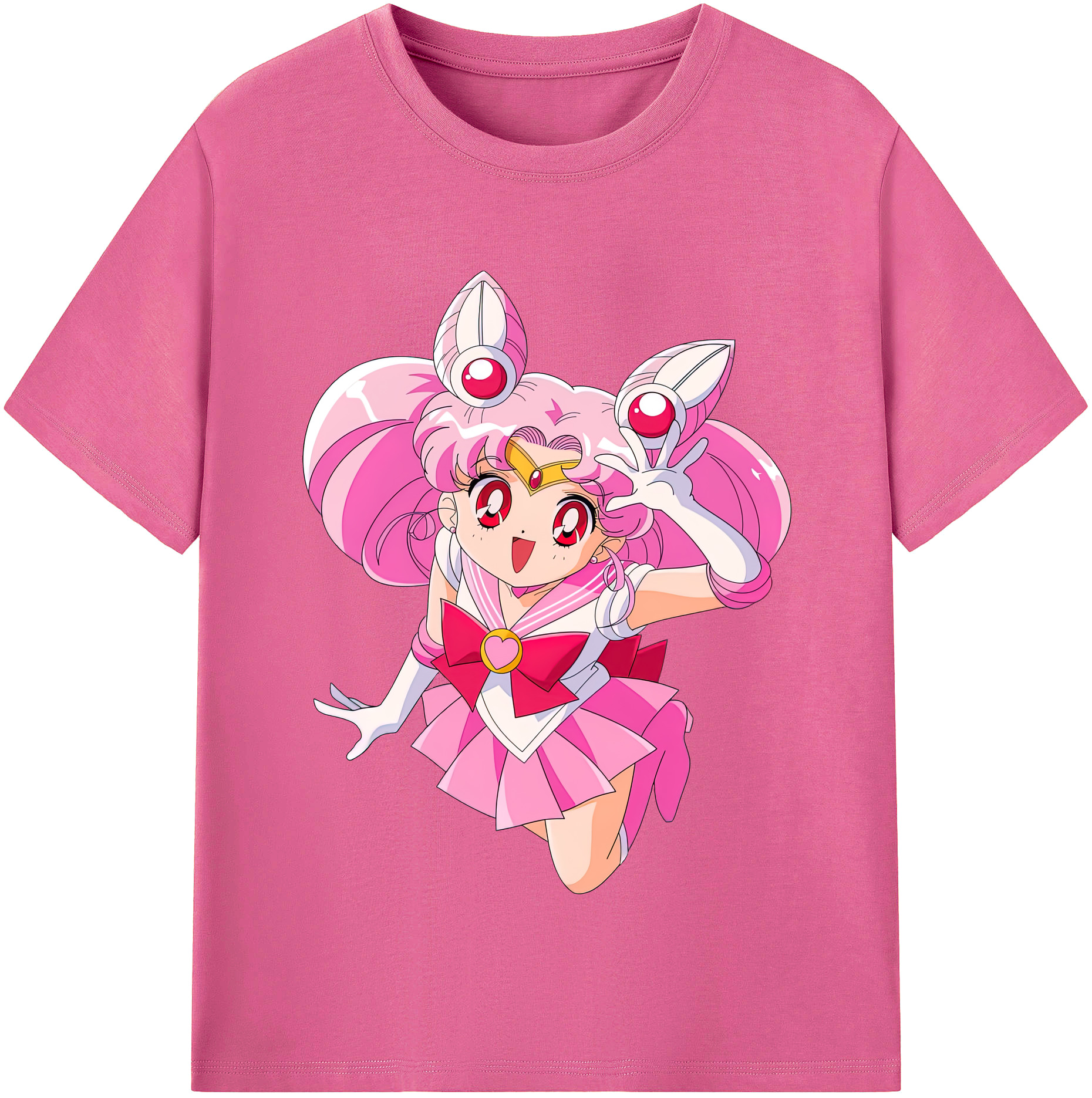 （画像用） 美少女戦士セーラームーン ちびうさ Sailor Moon Chibiusa Tsukino Usagi Small Lady Serenity レディースカジュアルプリントTシャツ（綿100％）