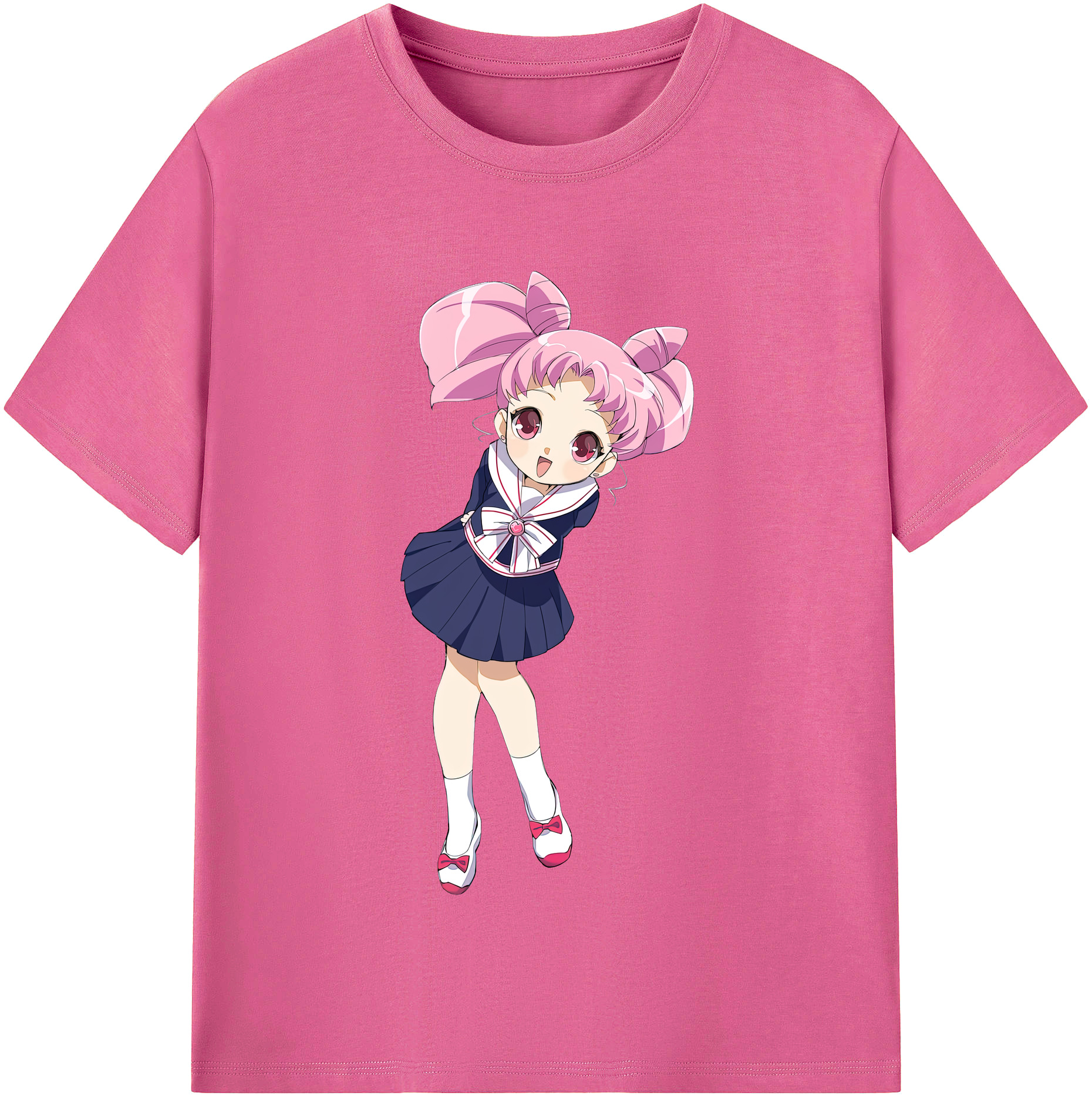 （画像用） 美少女戦士セーラームーン ちびうさ Sailor Moon Chibiusa Tsukino Usagi Small Lady Serenity レディースカジュアルプリントTシャツ（綿100％）