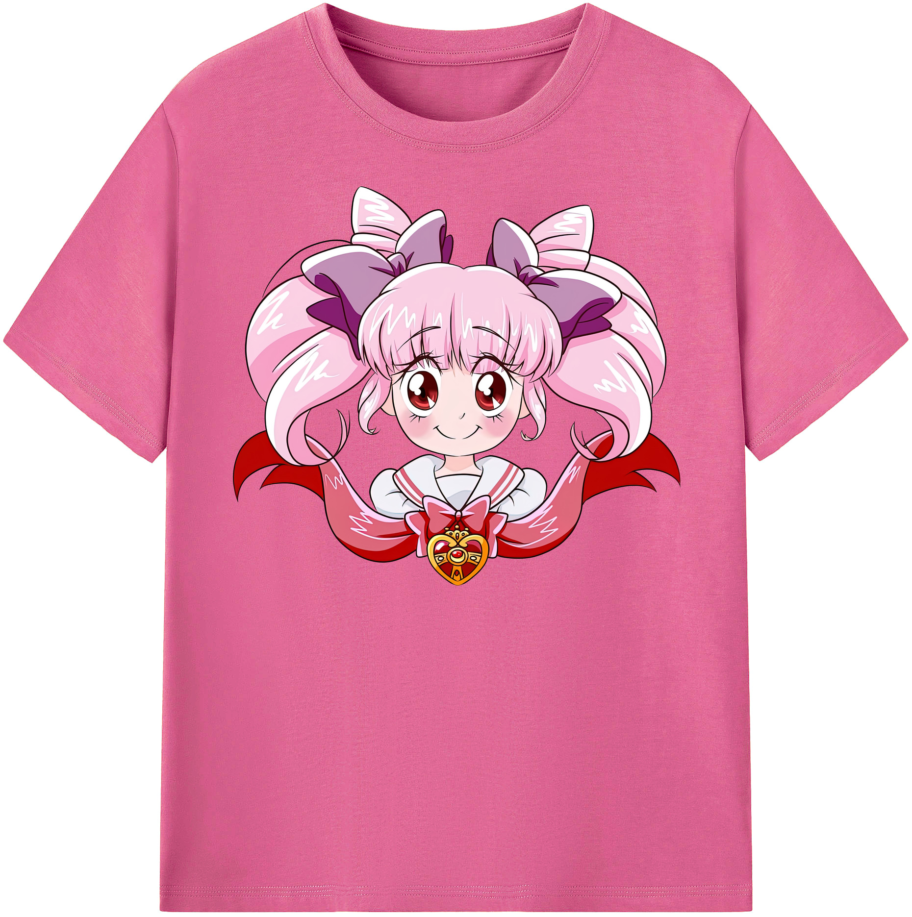 （画像用） 美少女戦士セーラームーン ちびうさ Sailor Moon Chibiusa Tsukino Usagi Small Lady Serenity レディースカジュアルプリントTシャツ（綿100％）