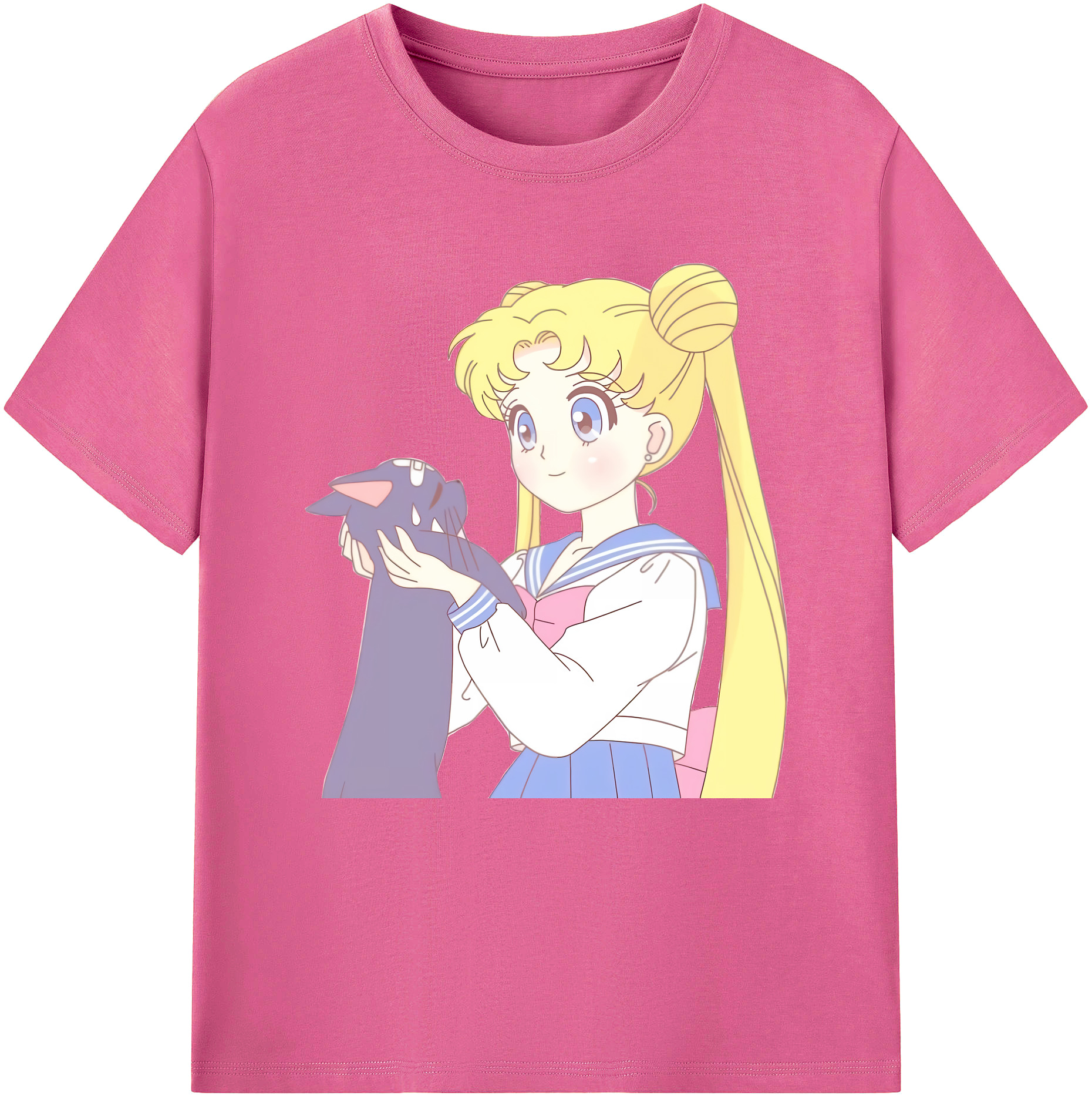 （画像用） 美少女戦士セーラームーン 愛野 美奈子 あいの みなこ Sailor Moon Aino Minako レディースカジュアルプリントTシャツ（綿100％）