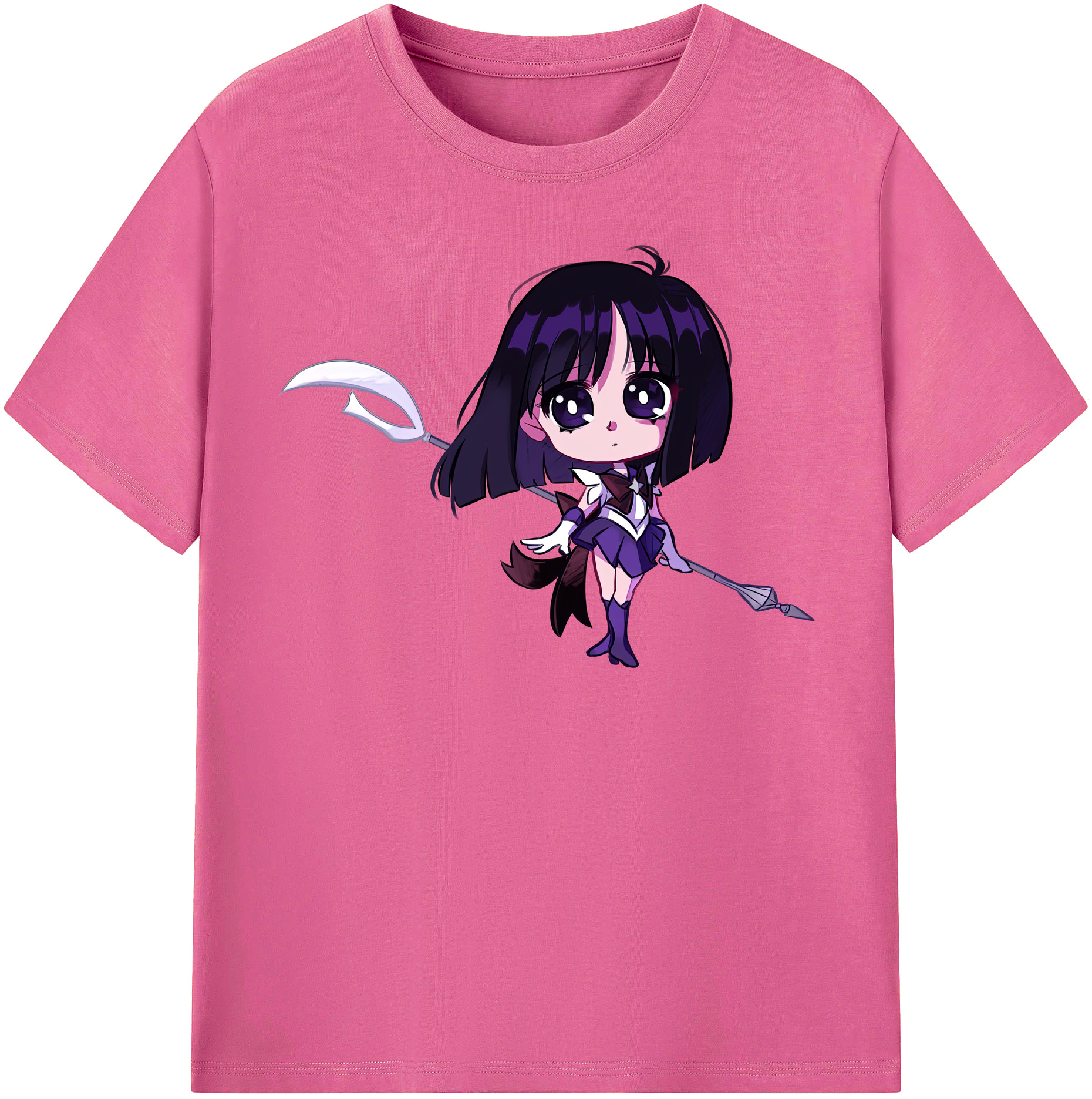 （画像用） 美少女戦士セーラームーン 土萠ほたる Sailor Moon Tomoe Hotaru （セーラーサターン；Sailor Saturn） レディースカジュアルプリントTシャツ（綿100％）