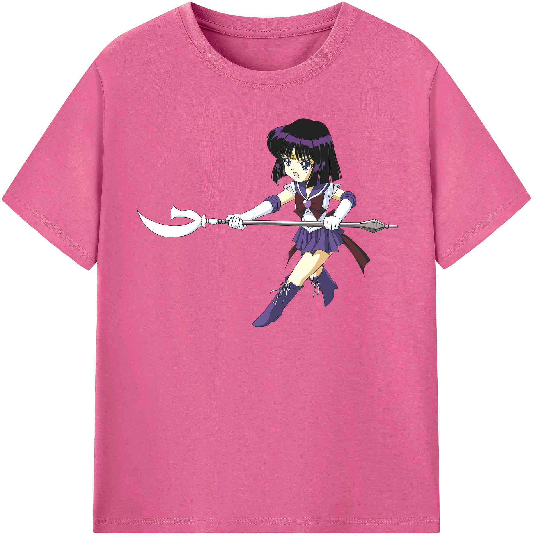 （画像用） 美少女戦士セーラームーン 土萠ほたる Sailor Moon Tomoe Hotaru （セーラーサターン；Sailor Saturn） レディースカジュアルプリントTシャツ（綿100％）