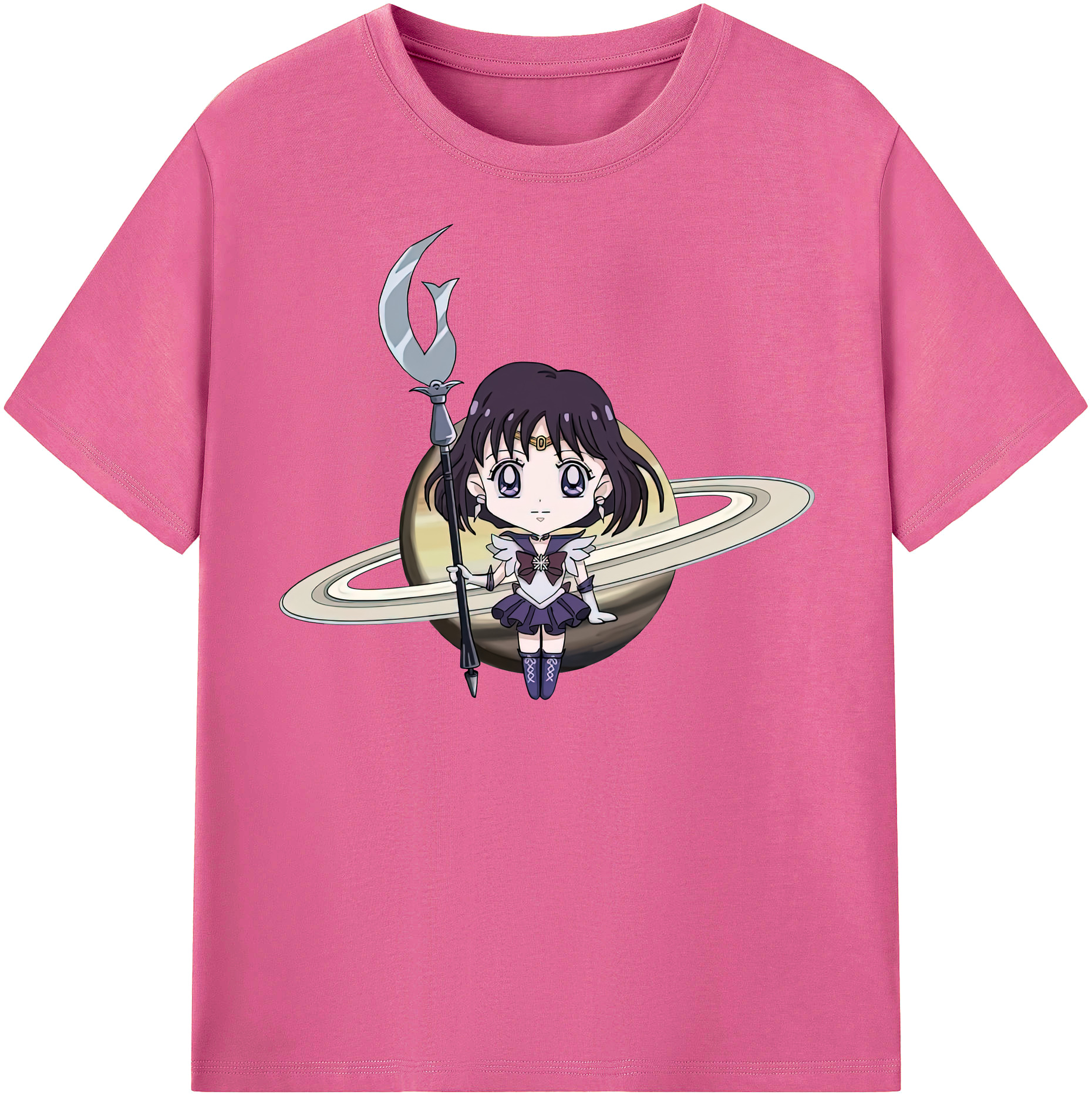 （画像用） 美少女戦士セーラームーン 土萠ほたる Sailor Moon Tomoe Hotaru （セーラーサターン；Sailor Saturn） レディースカジュアルプリントTシャツ（綿100％）