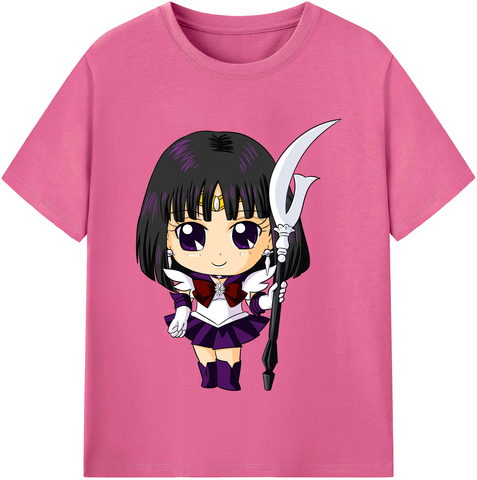（画像用） 美少女戦士セーラームーン 土萠ほたる Sailor Moon Tomoe Hotaru （セーラーサターン；Sailor Saturn） レディースカジュアルプリントTシャツ（綿100％）