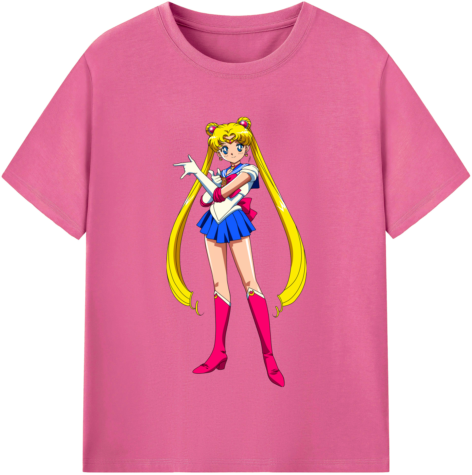（画像用） 美少女戦士セーラームーン 月野 うさぎ つきの うさぎ Sailor Moon Tsukino Usagi レディースカジュアルプリントTシャツ（綿100％）