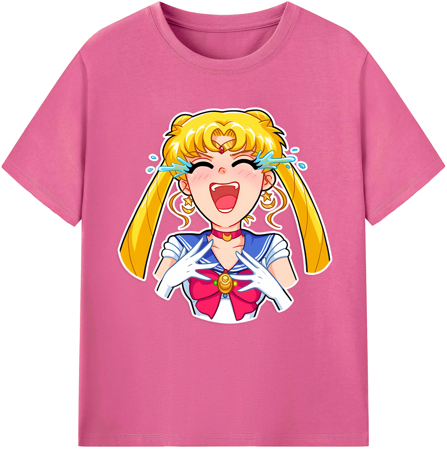 （画像用） 美少女戦士セーラームーン 月野 うさぎ つきの うさぎ Sailor Moon Tsukino Usagi レディースカジュアルプリントTシャツ（綿100％）