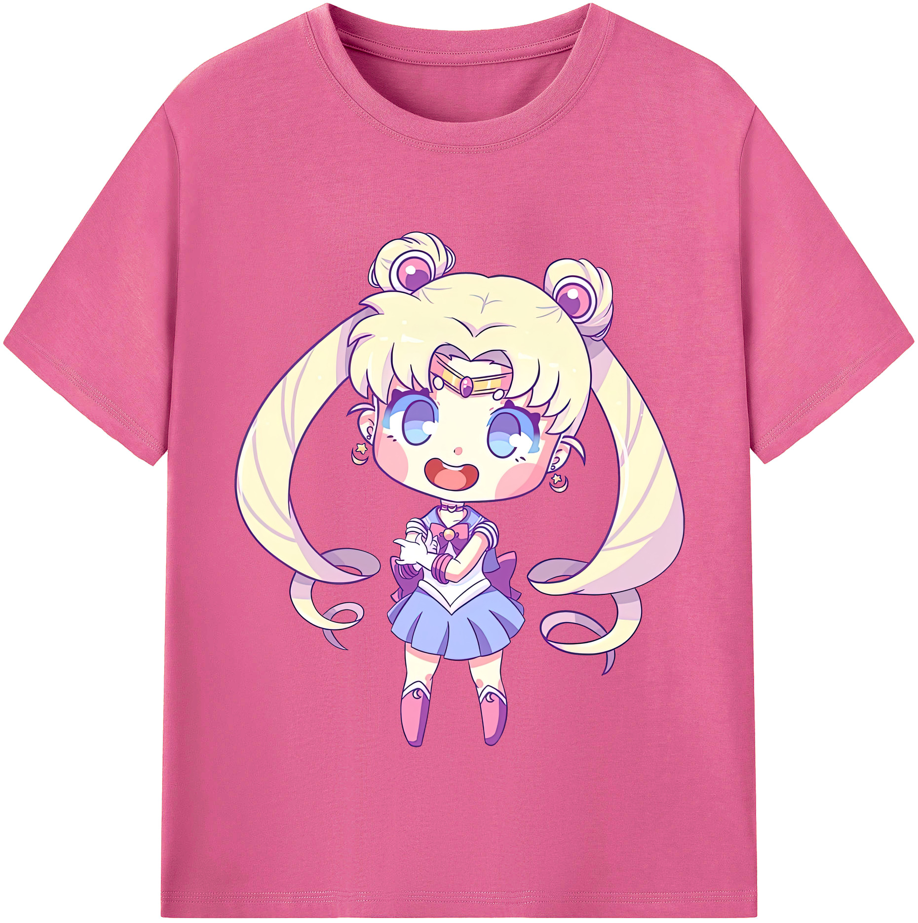 （画像用） 美少女戦士セーラームーン 月野 うさぎ つきの うさぎ Sailor Moon Tsukino Usagi レディースカジュアルプリントTシャツ（綿100％）