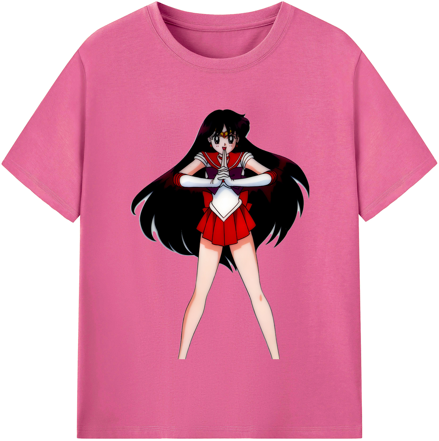 （画像用） 美少女戦士セーラームーン 火野レイ ひの レイ Sailor Moon Hino Rei （セーラーマーズ,Sailor Mars） レディースカジュアルプリントTシャツ（綿100％）