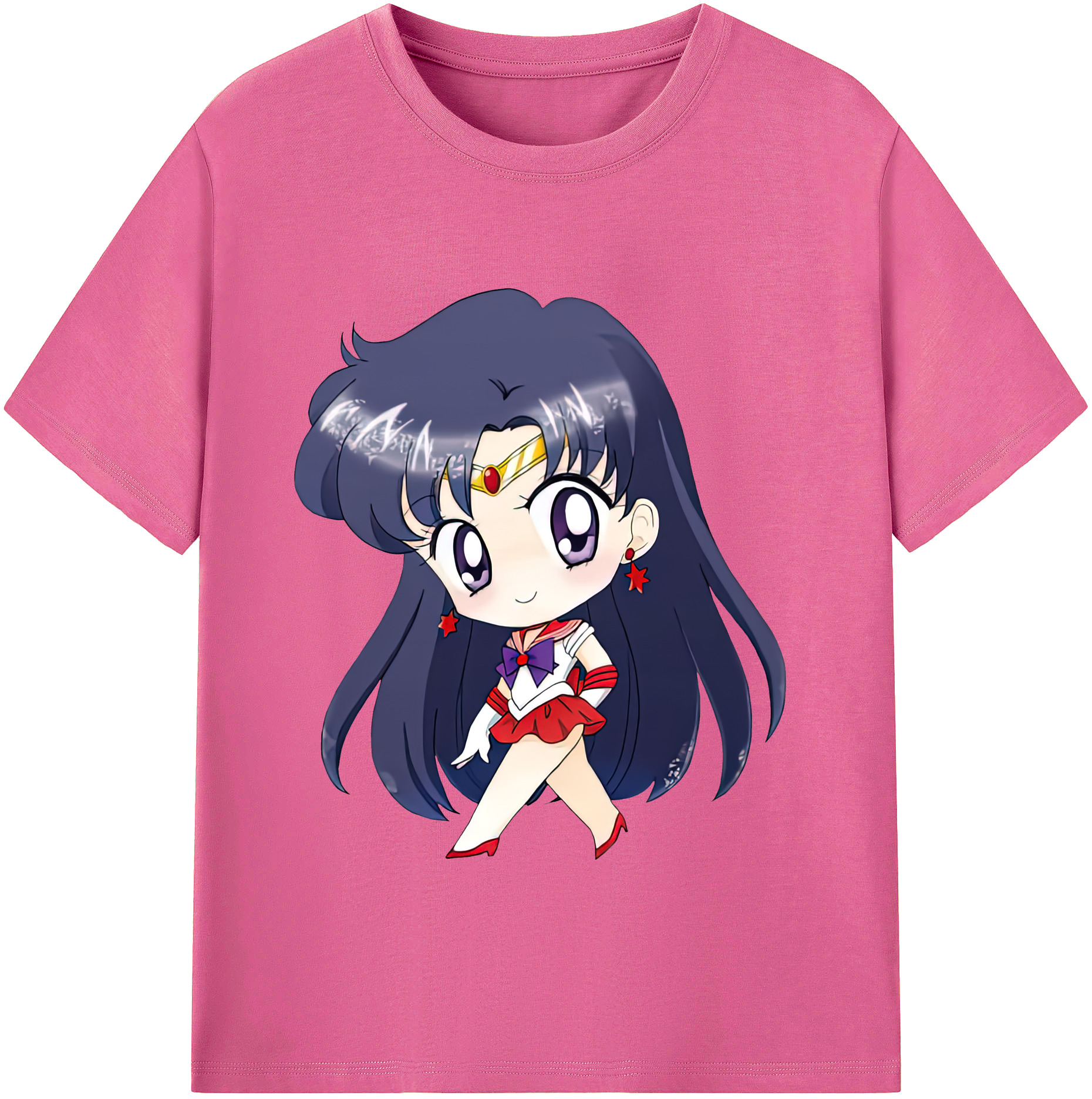 （画像用） 美少女戦士セーラームーン 火野レイ ひの レイ Sailor Moon Hino Rei （セーラーマーズ,Sailor Mars） レディースカジュアルプリントTシャツ（綿100％）