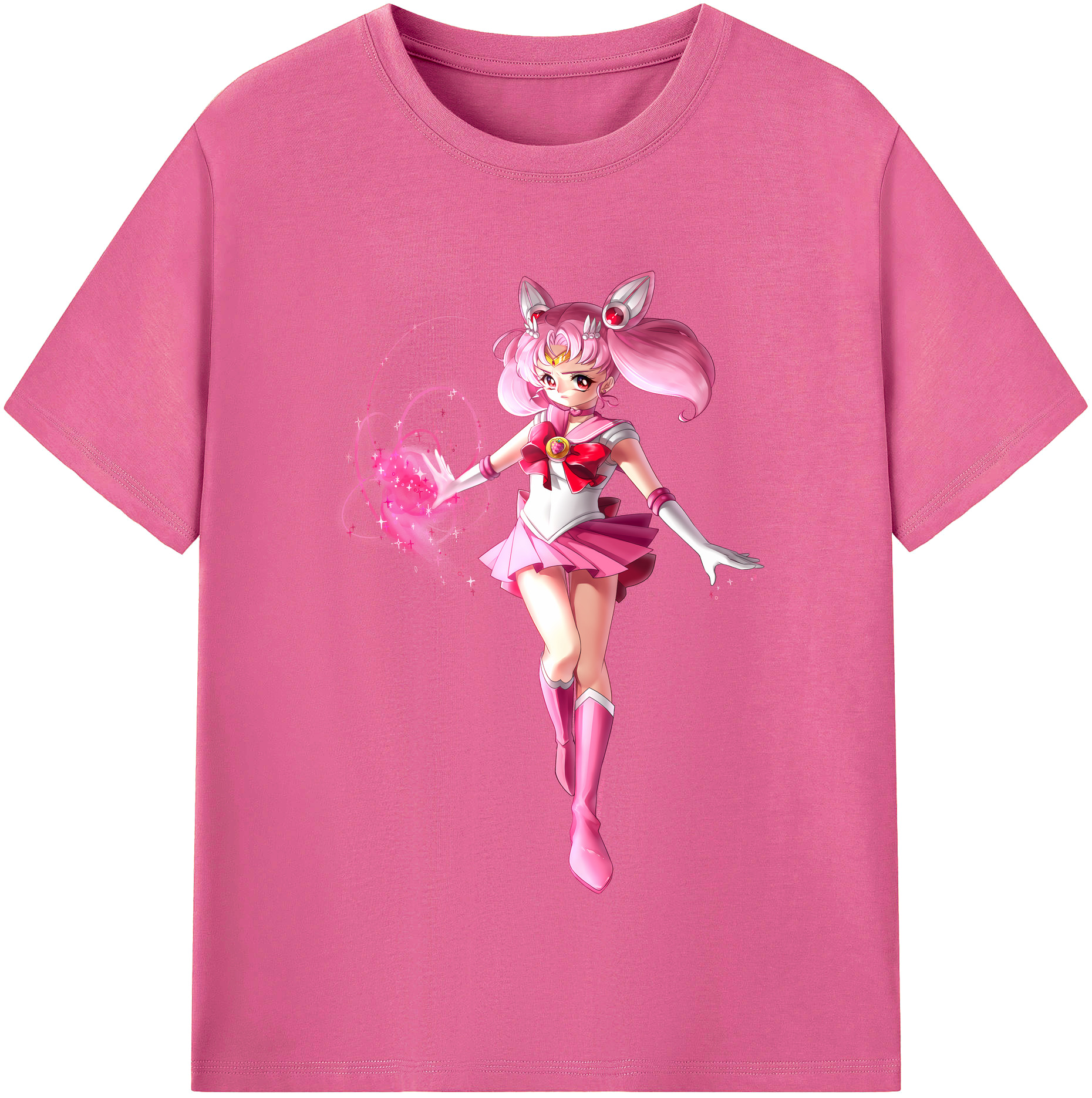 （画像用） 美少女戦士セーラームーン ちびうさ Sailor Moon Chibiusa Tsukino Usagi Small Lady Serenity レディースカジュアルプリントTシャツ（綿100％）