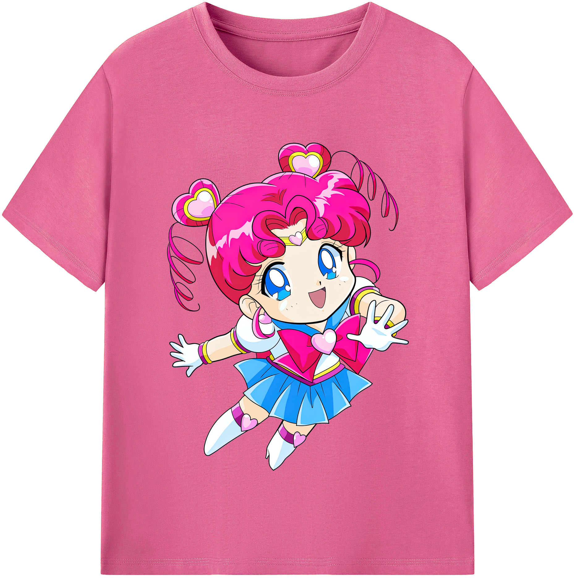 （画像用） 美少女戦士セーラームーン ちびうさ Sailor Moon Chibiusa Tsukino Usagi Small Lady Serenity レディースカジュアルプリントTシャツ（綿100％）