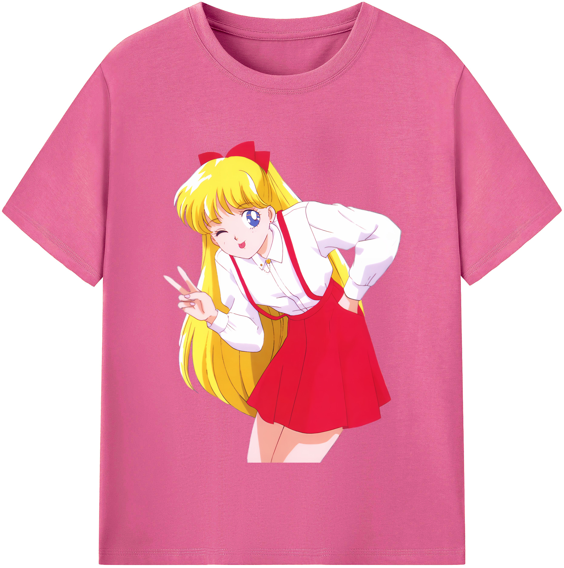 （画像用） 美少女戦士セーラームーン 愛野 美奈子 あいの みなこ Sailor Moon Aino Minako レディースカジュアルプリントTシャツ（綿100％）