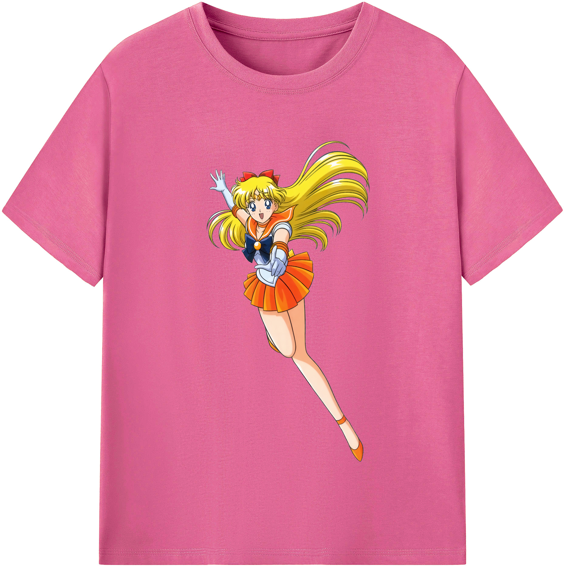 （画像用） 美少女戦士セーラームーン 愛野 美奈子 あいの みなこ Sailor Moon Aino Minako レディースカジュアルプリントTシャツ（綿100％）
