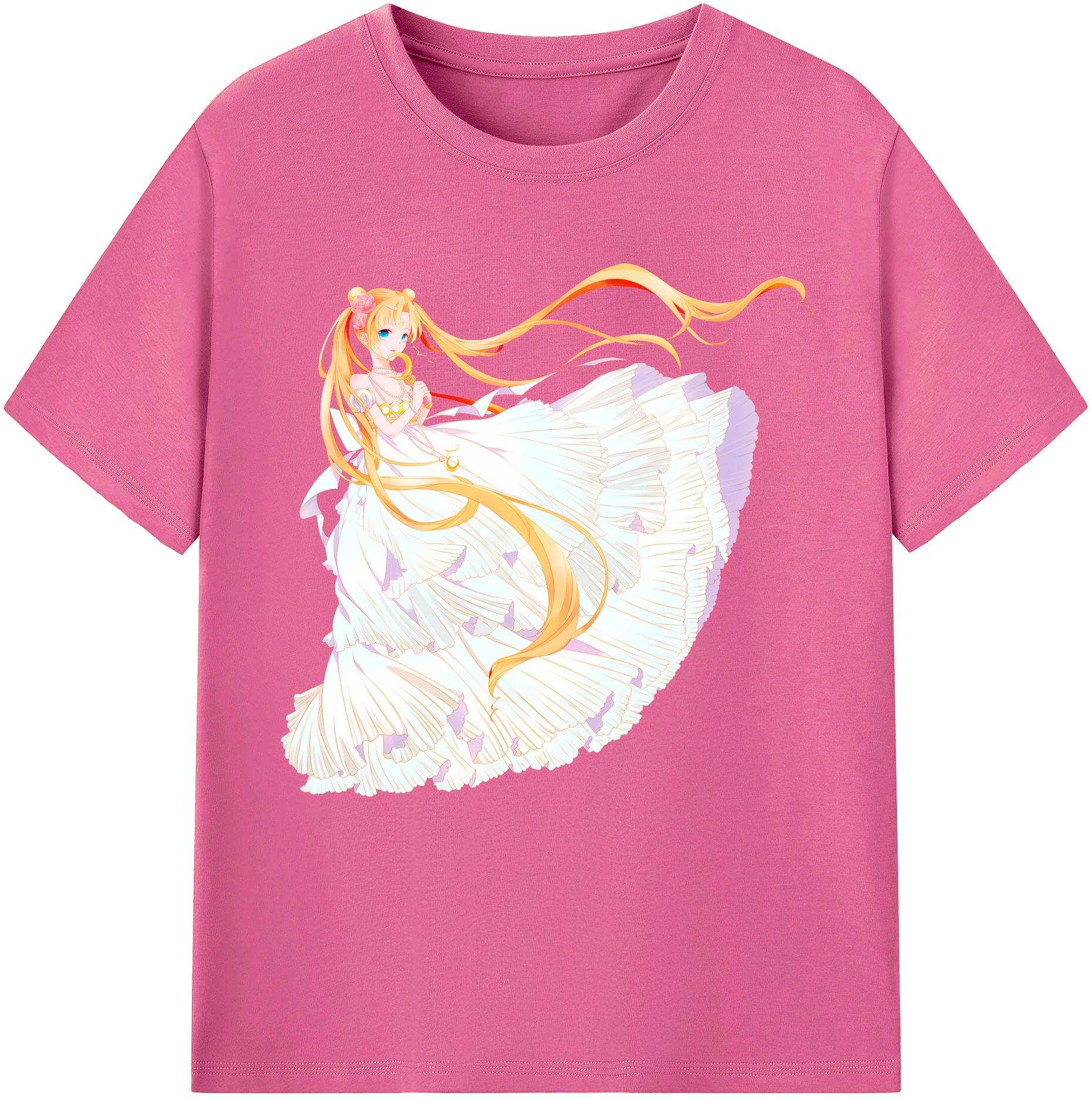 （画像用） 美少女戦士セーラームーン 愛野 美奈子 あいの みなこ Sailor Moon Aino Minako レディースカジュアルプリントTシャツ（綿100％）