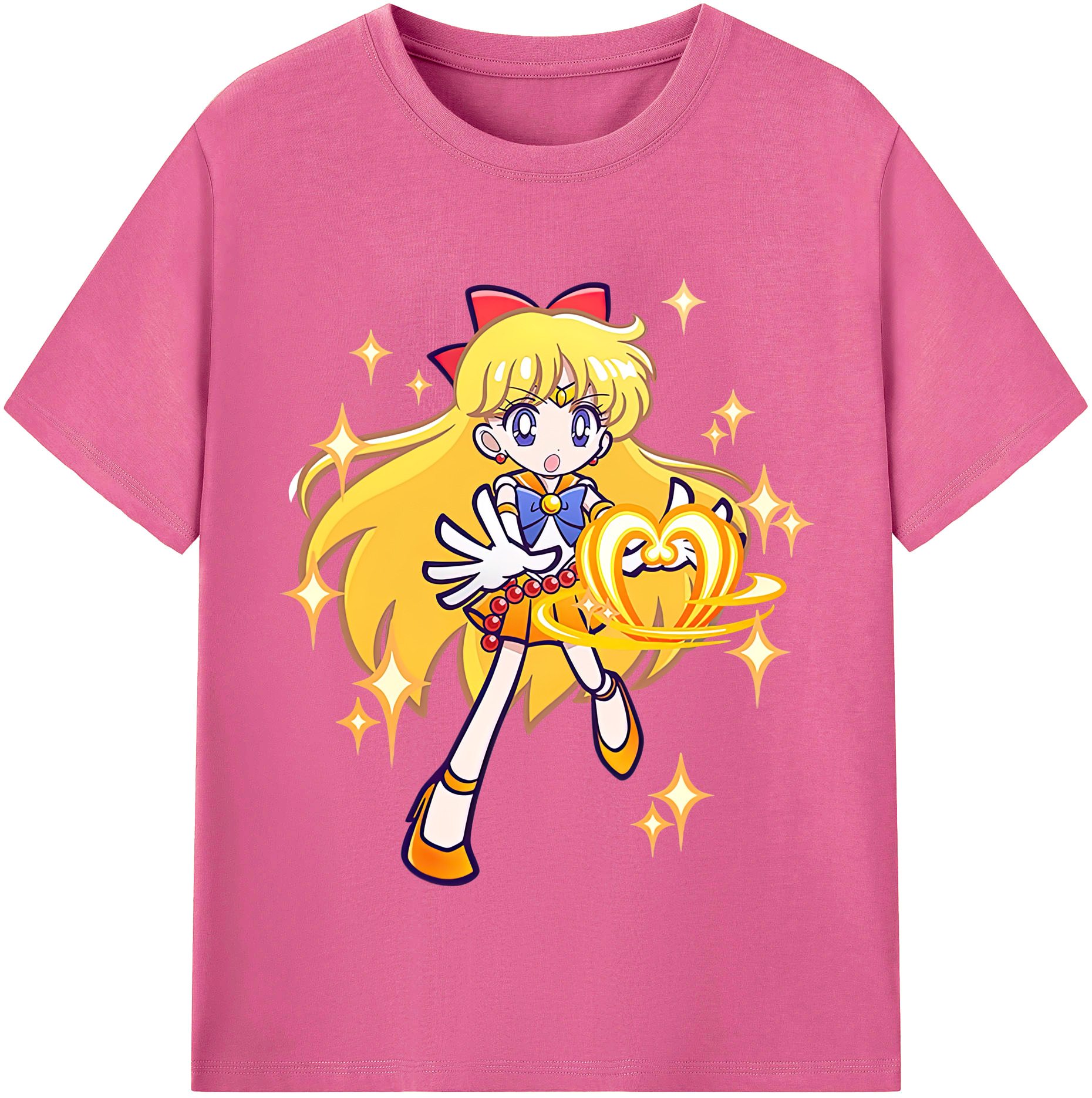 （画像用） 美少女戦士セーラームーン 愛野 美奈子 あいの みなこ Sailor Moon Aino Minako レディースカジュアルプリントTシャツ（綿100％）