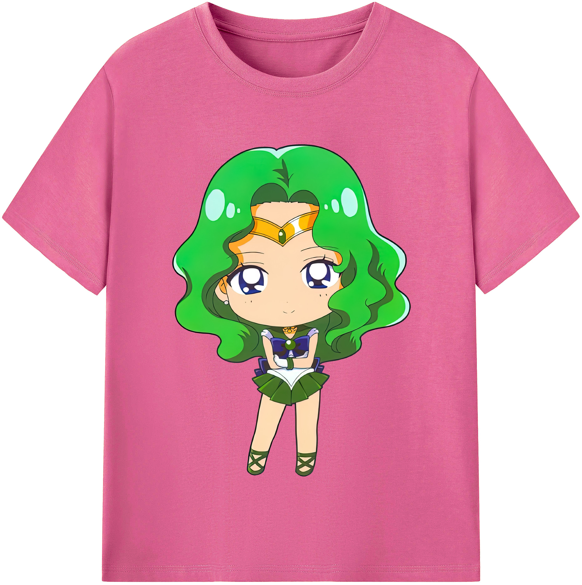 （画像用） 美少女戦士セーラームーン 海王 みちる（かいおう みちる） Sailor Moon Kaiou Michiru レディースカジュアルプリントTシャツ（綿100％）