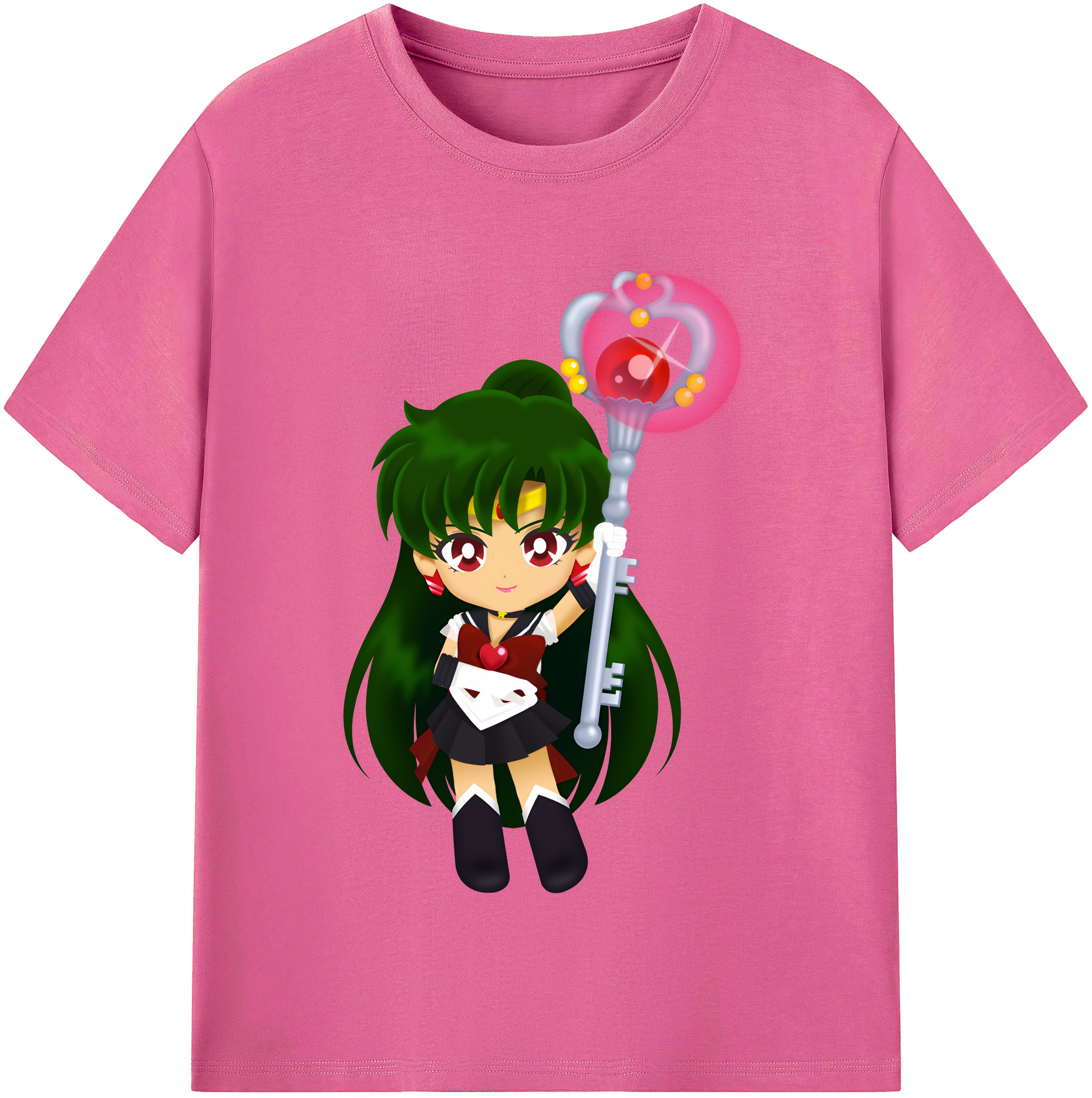 （画像用） 美少女戦士セーラームーン 冥王せつな Sailor Moon Meiou Setsuna レディースカジュアルプリントTシャツ（綿100％）