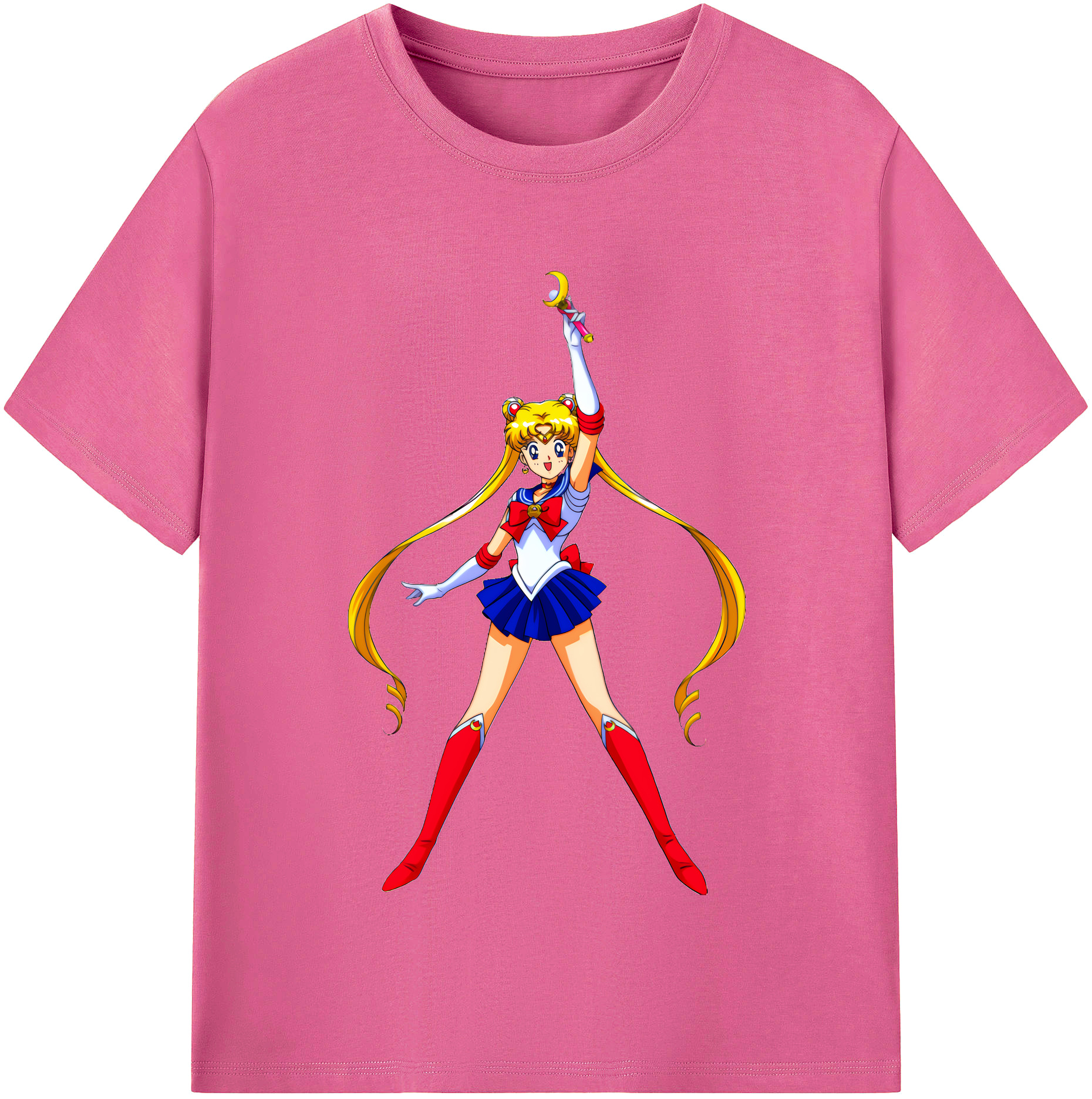 （画像用） 美少女戦士セーラームーン 月野 うさぎ つきの うさぎ Sailor Moon Tsukino Usagi レディースカジュアルプリントTシャツ（綿100％）
