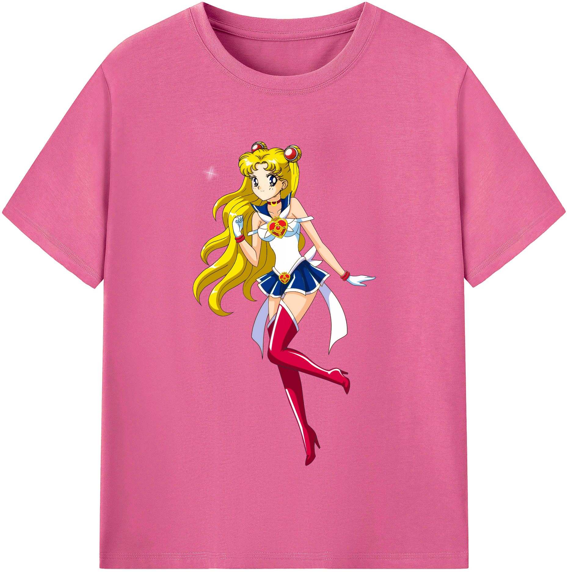 （画像用） 美少女戦士セーラームーン 月野 うさぎ つきの うさぎ Sailor Moon Tsukino Usagi レディースカジュアルプリントTシャツ（綿100％）