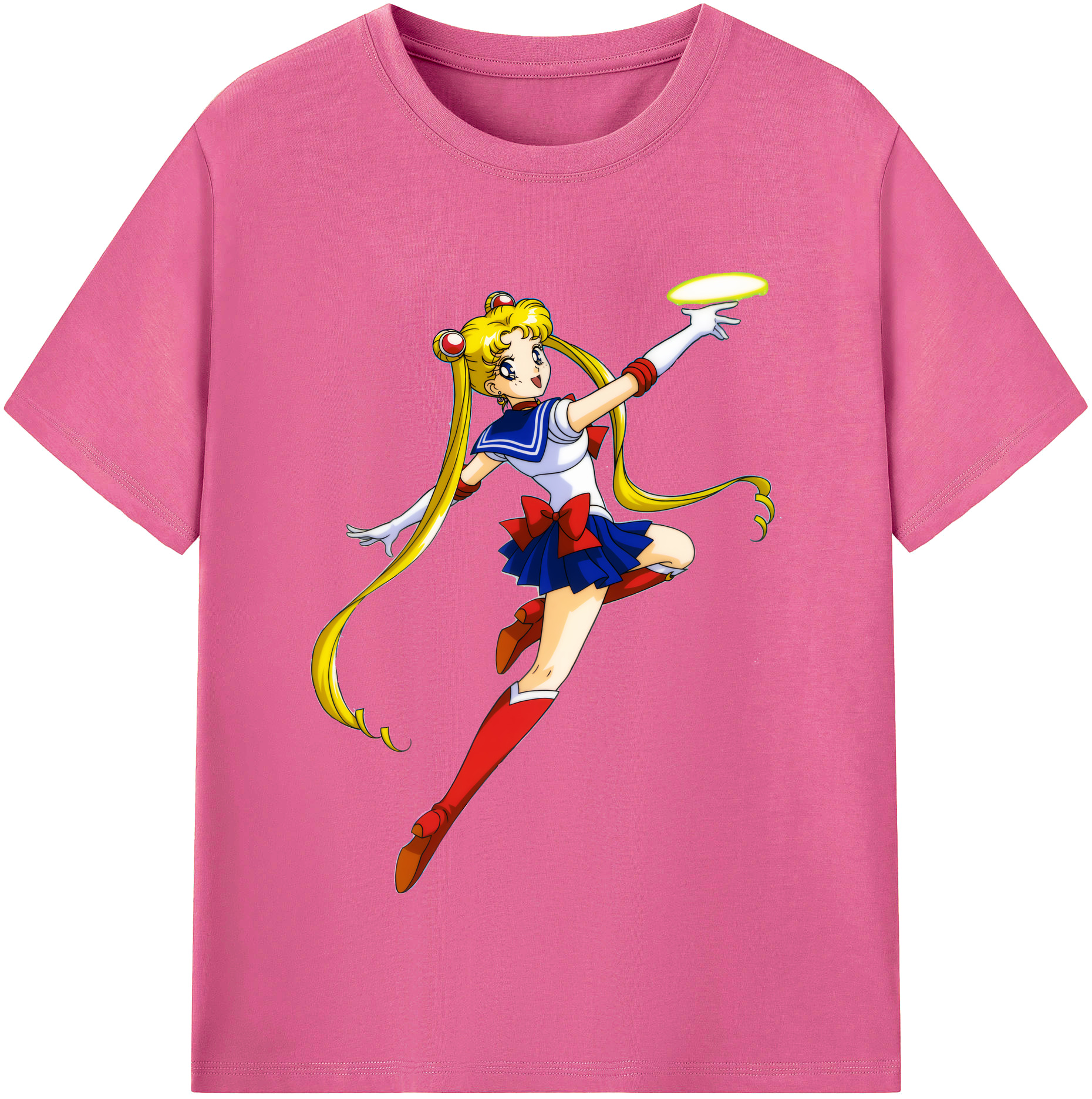 （画像用） 美少女戦士セーラームーン 月野 うさぎ つきの うさぎ Sailor Moon Tsukino Usagi レディースカジュアルプリントTシャツ（綿100％）
