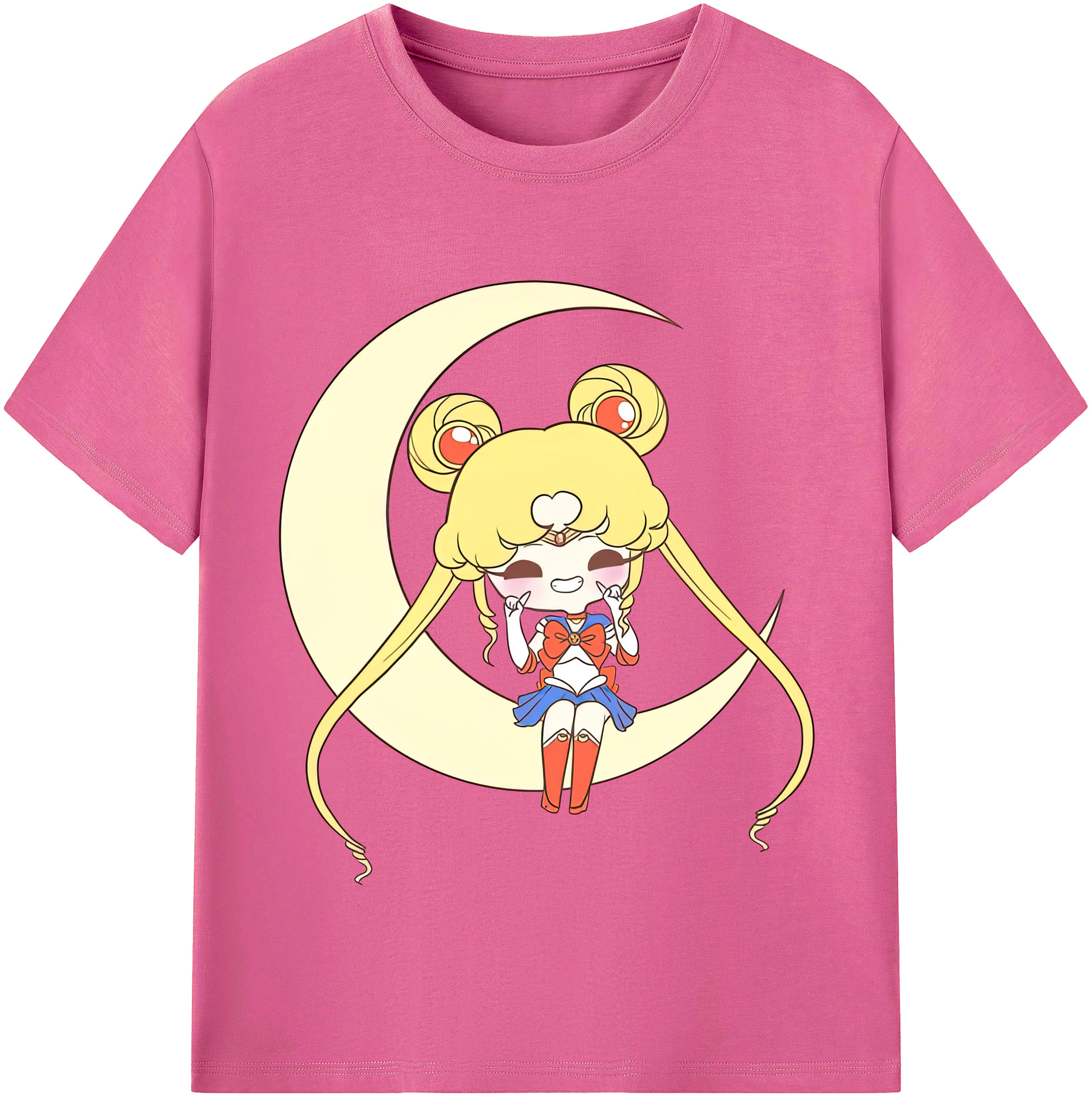 （画像用） 美少女戦士セーラームーン 月野 うさぎ つきの うさぎ Sailor Moon Tsukino Usagi レディースカジュアルプリントTシャツ（綿100％）