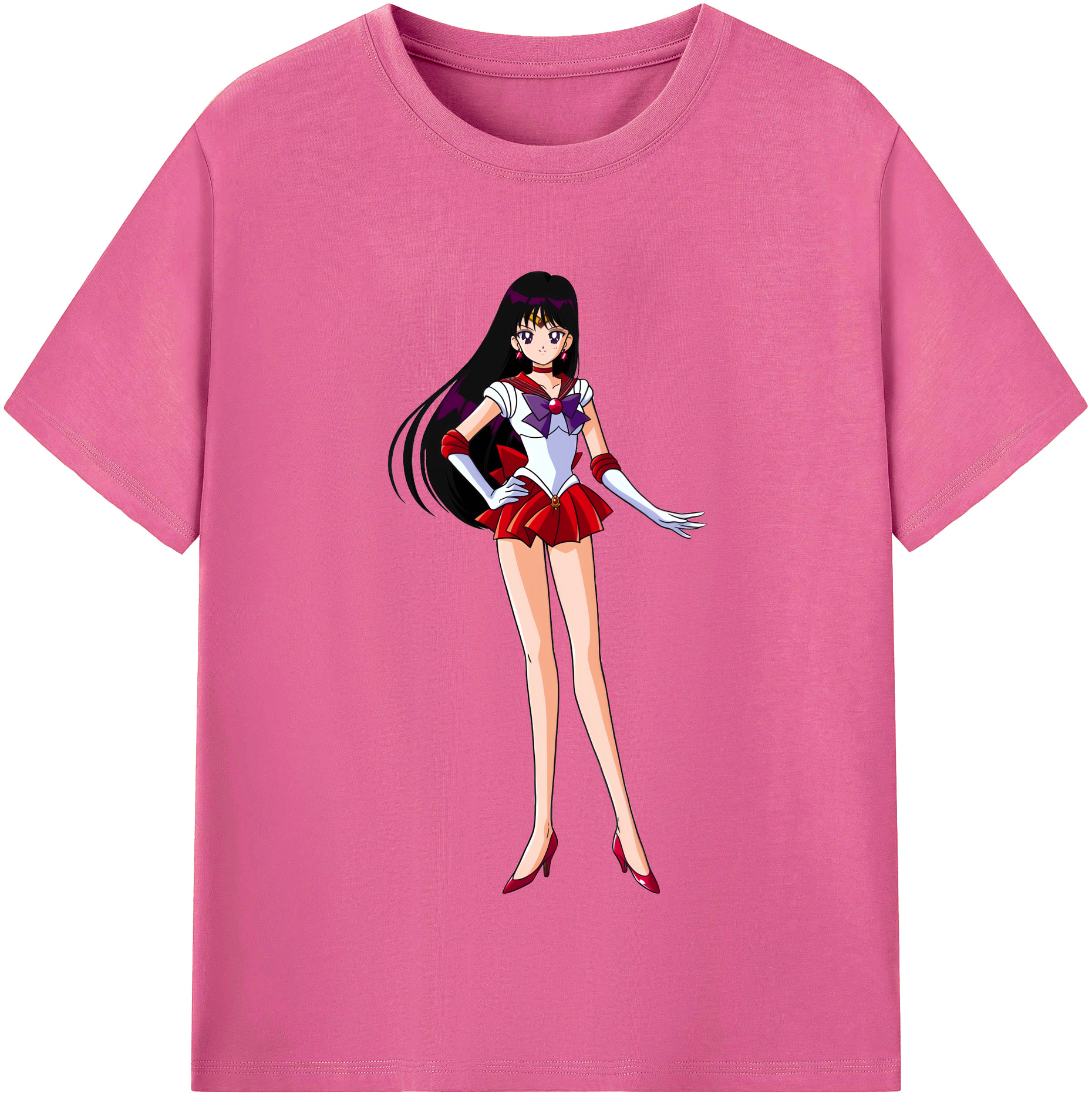（画像用） 美少女戦士セーラームーン 火野レイ ひの レイ Sailor Moon Hino Rei （セーラーマーズ,Sailor Mars） レディースカジュアルプリントTシャツ（綿100％）