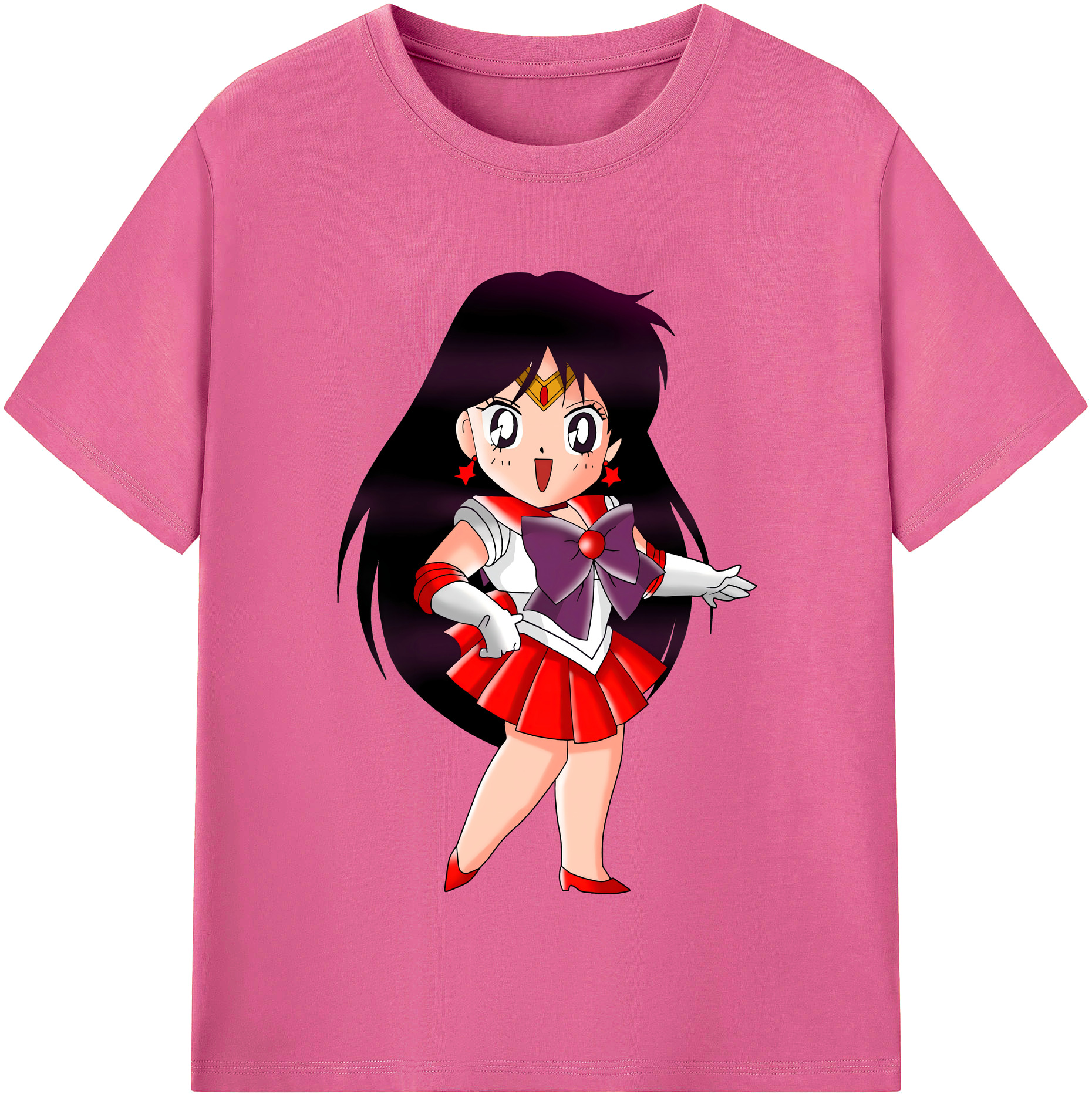 （画像用） 美少女戦士セーラームーン 火野レイ ひの レイ Sailor Moon Hino Rei （セーラーマーズ,Sailor Mars） レディースカジュアルプリントTシャツ（綿100％）