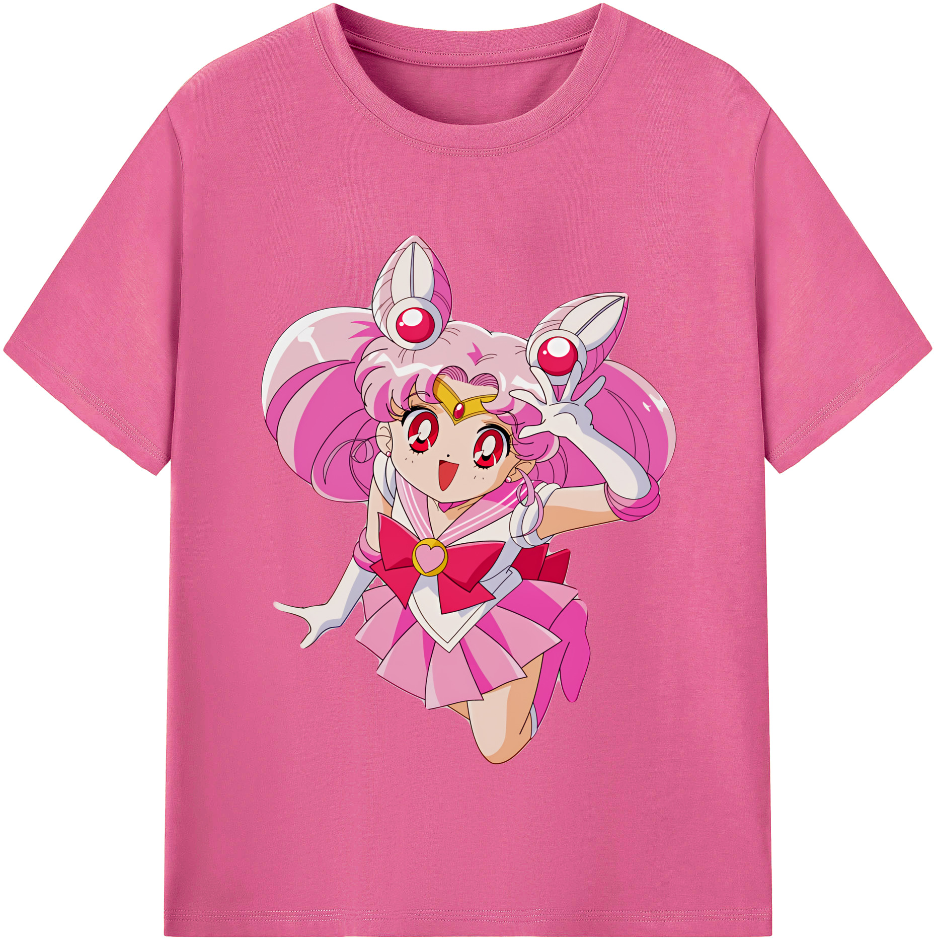 （画像用） 美少女戦士セーラームーン ちびうさ Sailor Moon Chibiusa Tsukino Usagi Small Lady Serenity レディースカジュアルプリントTシャツ（綿100％）