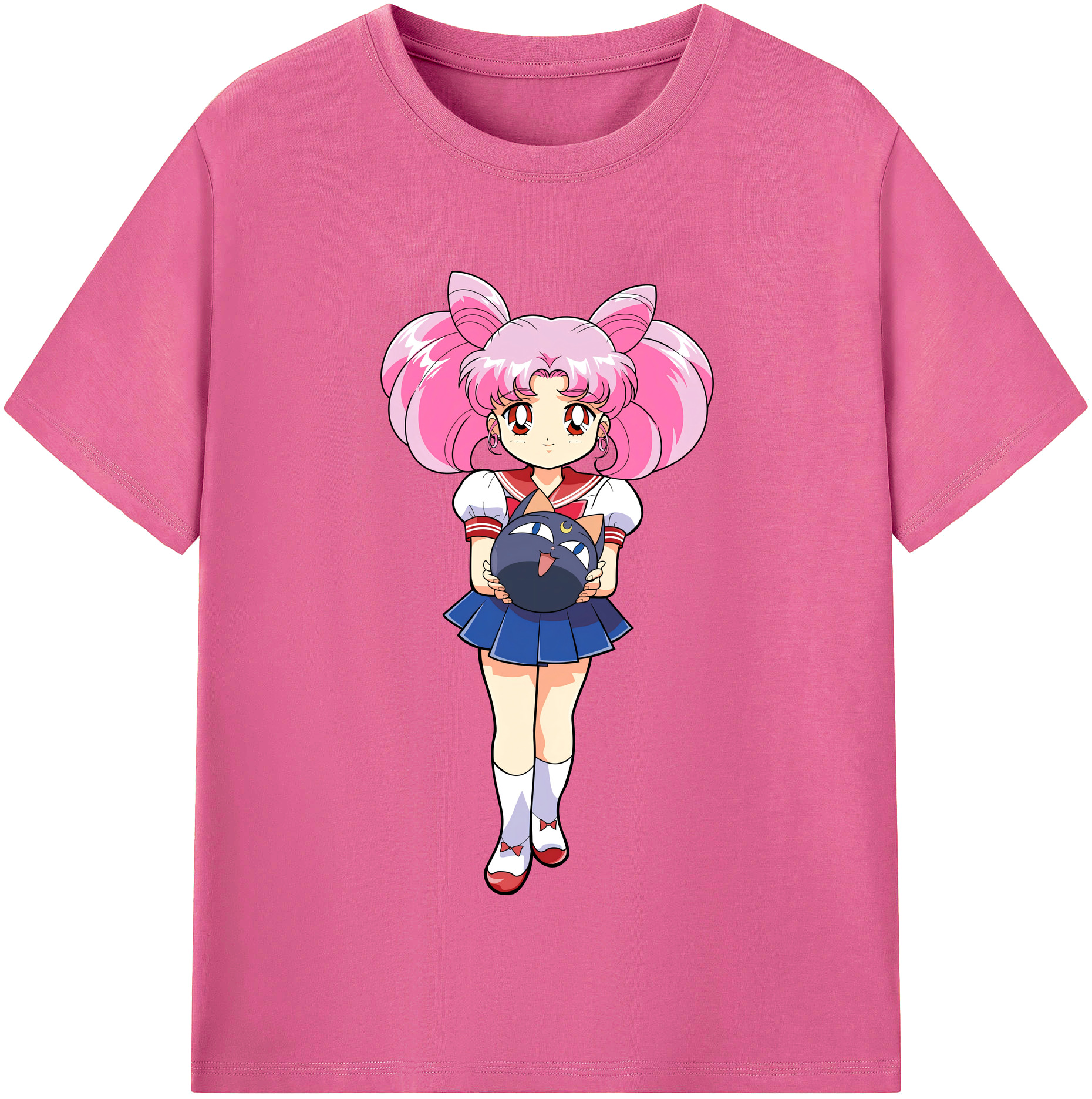 （画像用） 美少女戦士セーラームーン ちびうさ Sailor Moon Chibiusa Tsukino Usagi Small Lady Serenity レディースカジュアルプリントTシャツ（綿100％）