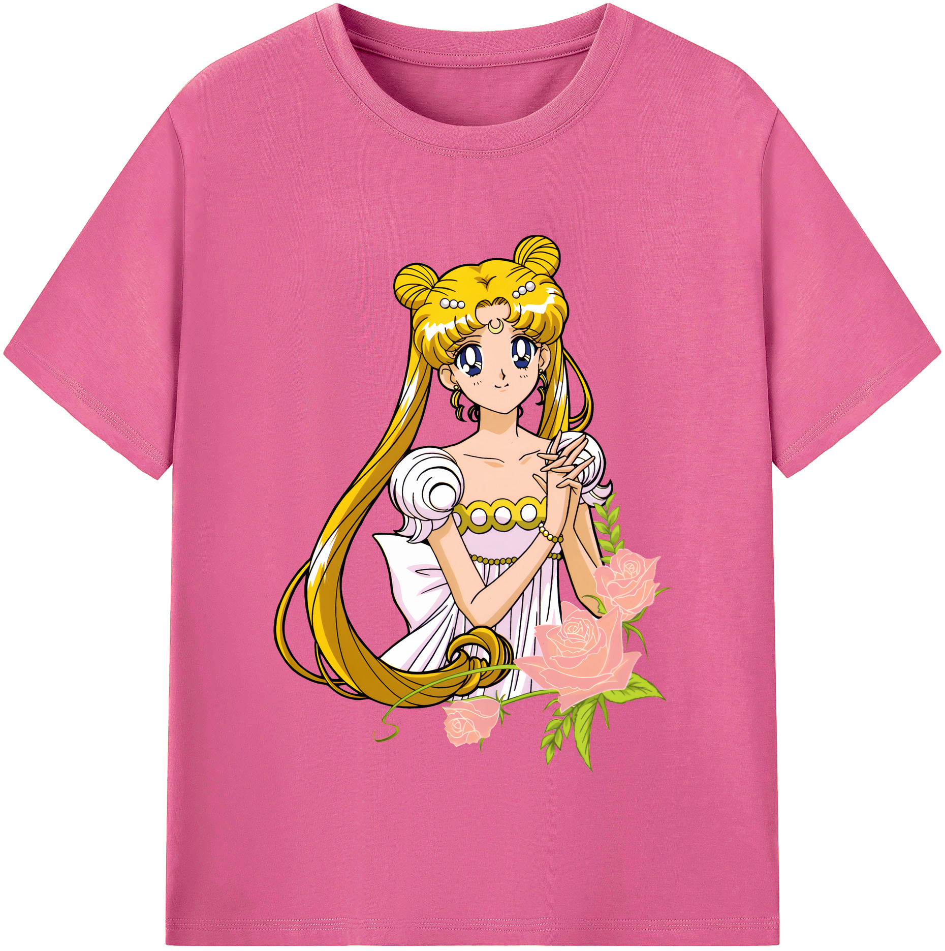 （画像用） 美少女戦士セーラームーン 愛野 美奈子 あいの みなこ Sailor Moon Aino Minako レディースカジュアルプリントTシャツ（綿100％）
