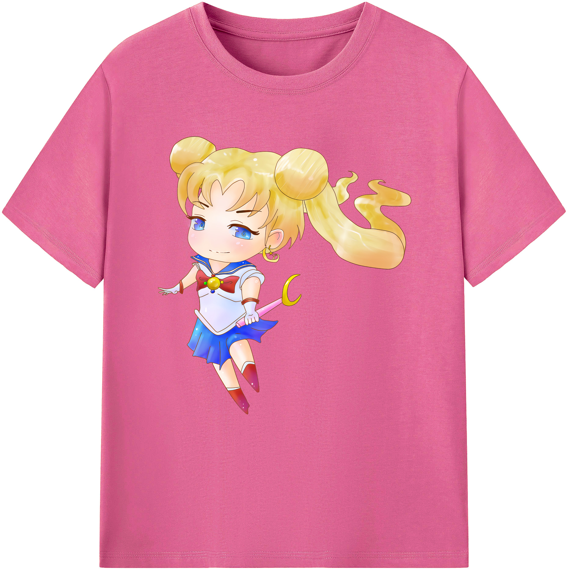 （画像用） 美少女戦士セーラームーン 愛野 美奈子 あいの みなこ Sailor Moon Aino Minako レディースカジュアルプリントTシャツ（綿100％）