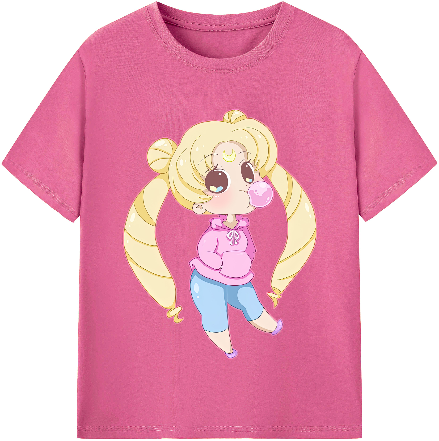 （画像用） 美少女戦士セーラームーン 愛野 美奈子 あいの みなこ Sailor Moon Aino Minako レディースカジュアルプリントTシャツ（綿100％）