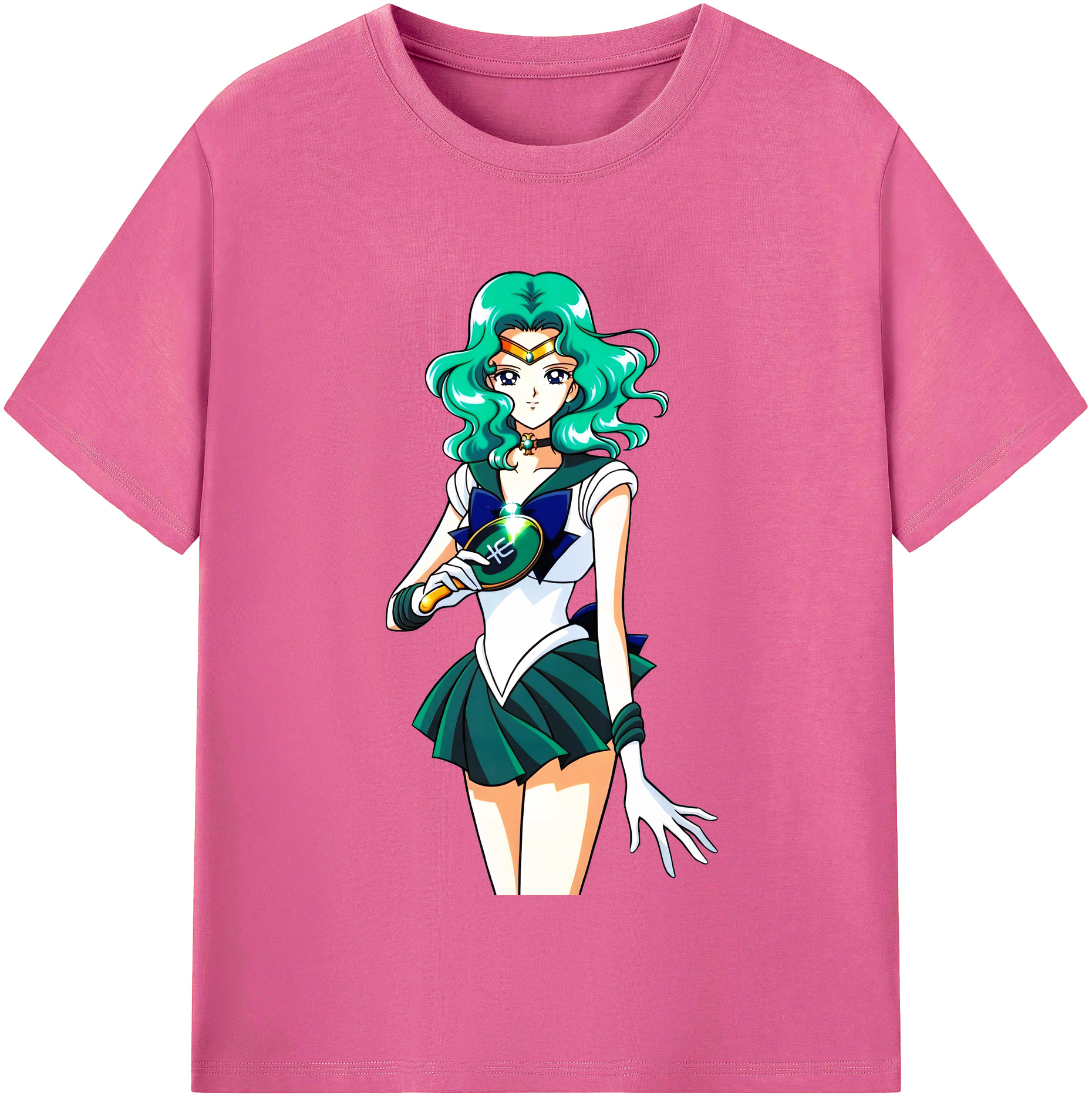 （画像用） 美少女戦士セーラームーン 海王 みちる（かいおう みちる） Sailor Moon Kaiou Michiru レディースカジュアルプリントTシャツ（綿100％）