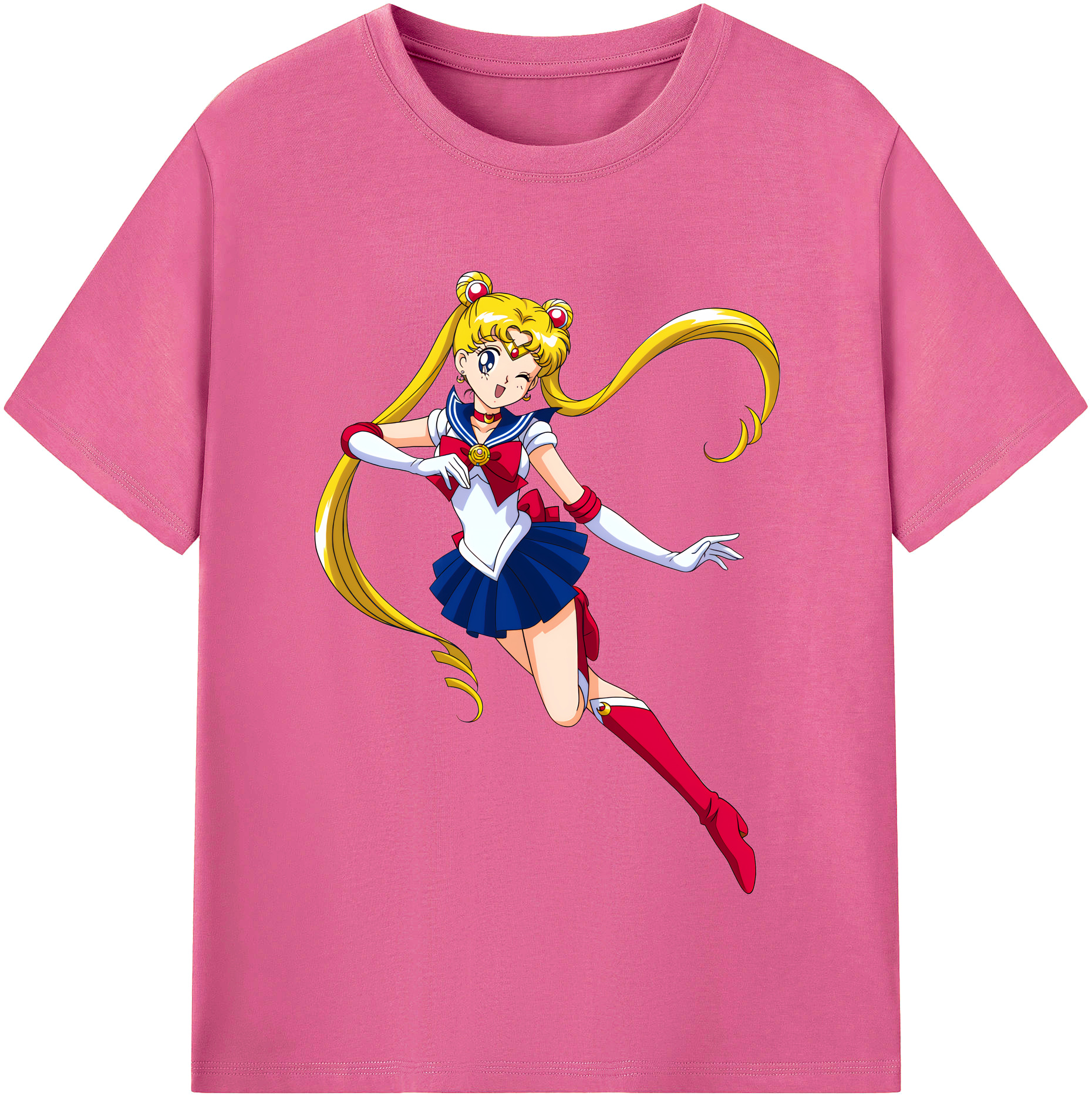 （画像用） 美少女戦士セーラームーン 月野 うさぎ つきの うさぎ Sailor Moon Tsukino Usagi レディースカジュアルプリントTシャツ（綿100％）