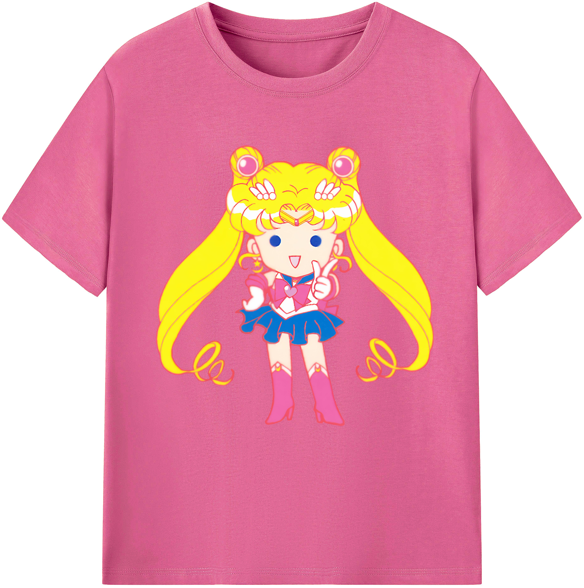（画像用） 美少女戦士セーラームーン 月野 うさぎ つきの うさぎ Sailor Moon Tsukino Usagi レディースカジュアルプリントTシャツ（綿100％）