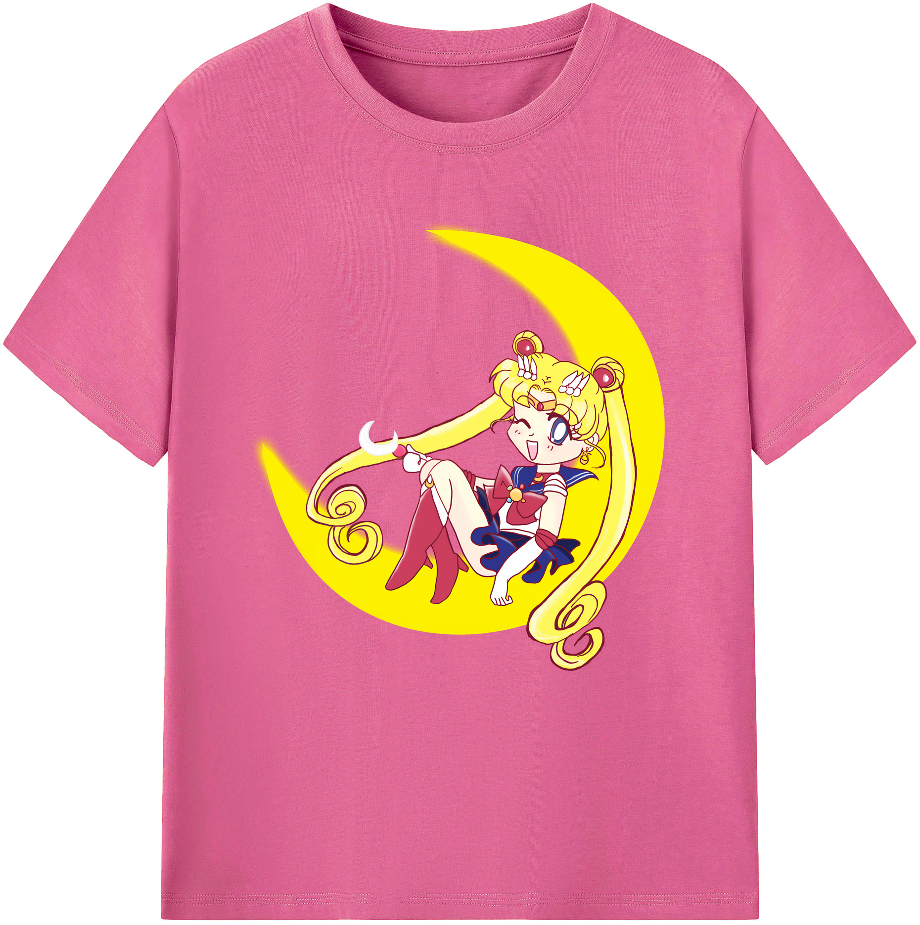 （画像用） 美少女戦士セーラームーン 月野 うさぎ つきの うさぎ Sailor Moon Tsukino Usagi レディースカジュアルプリントTシャツ（綿100％）