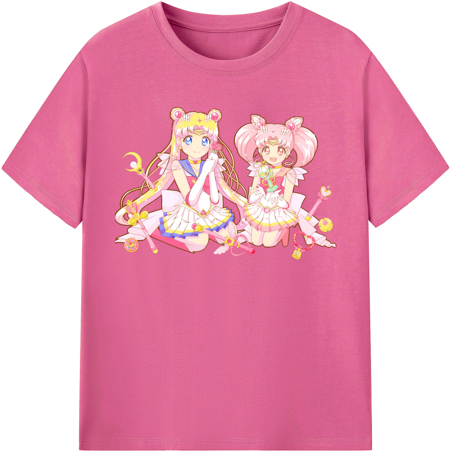 （画像用） 美少女戦士セーラームーン 月野 うさぎ つきの うさぎ Sailor Moon Tsukino Usagi レディースカジュアルプリントTシャツ（綿100％）